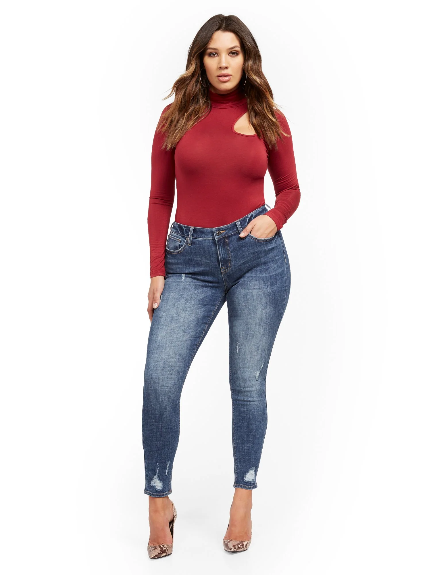 Sunday Mid-Rise Super-Skinny Jeans - Chameleon Blue - Image 4
