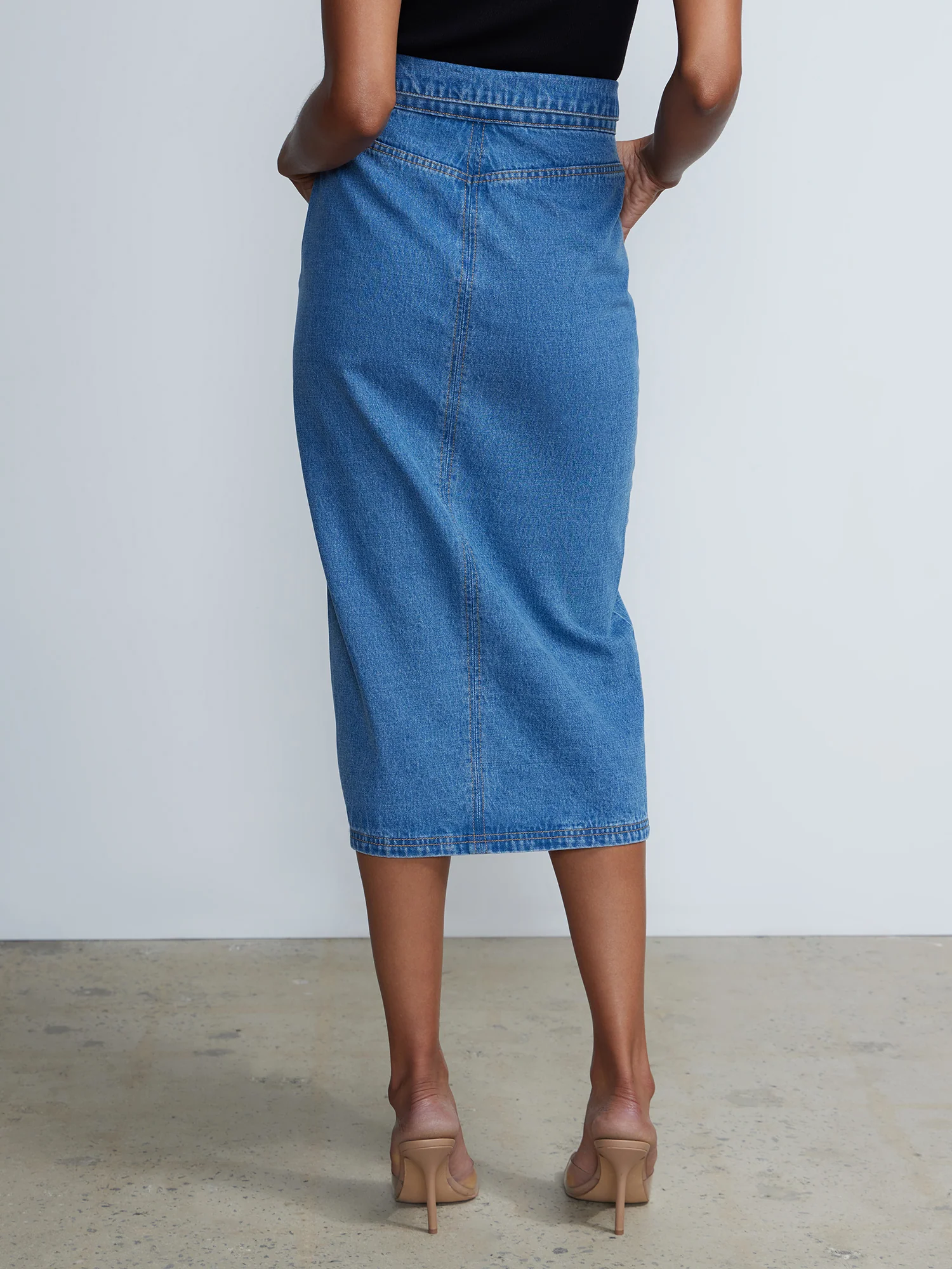 Super High Waisted Denim Skirt - Image 3