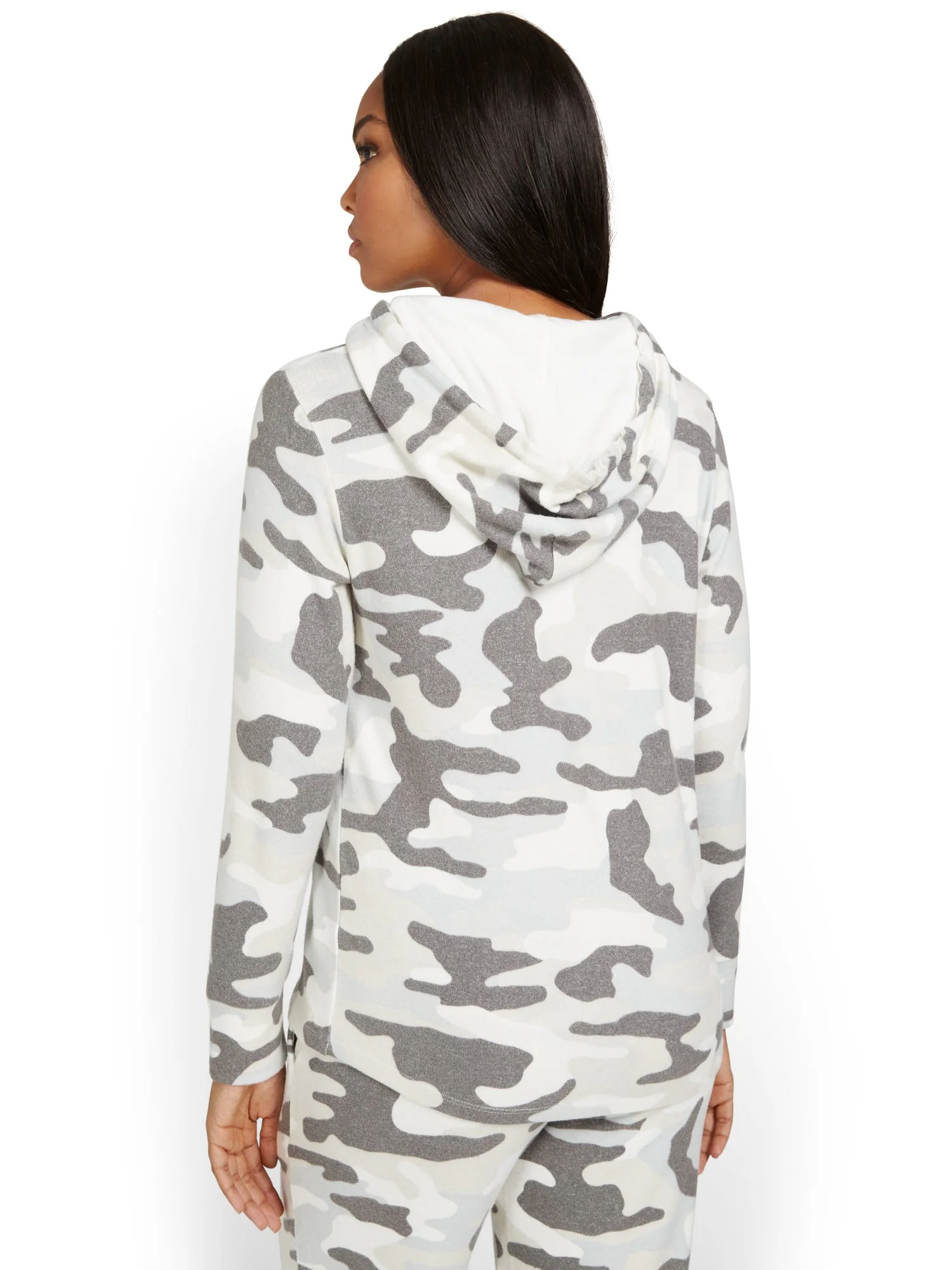 Super-Soft Knit Pullover Hoodie - Camo-Print - Image 6