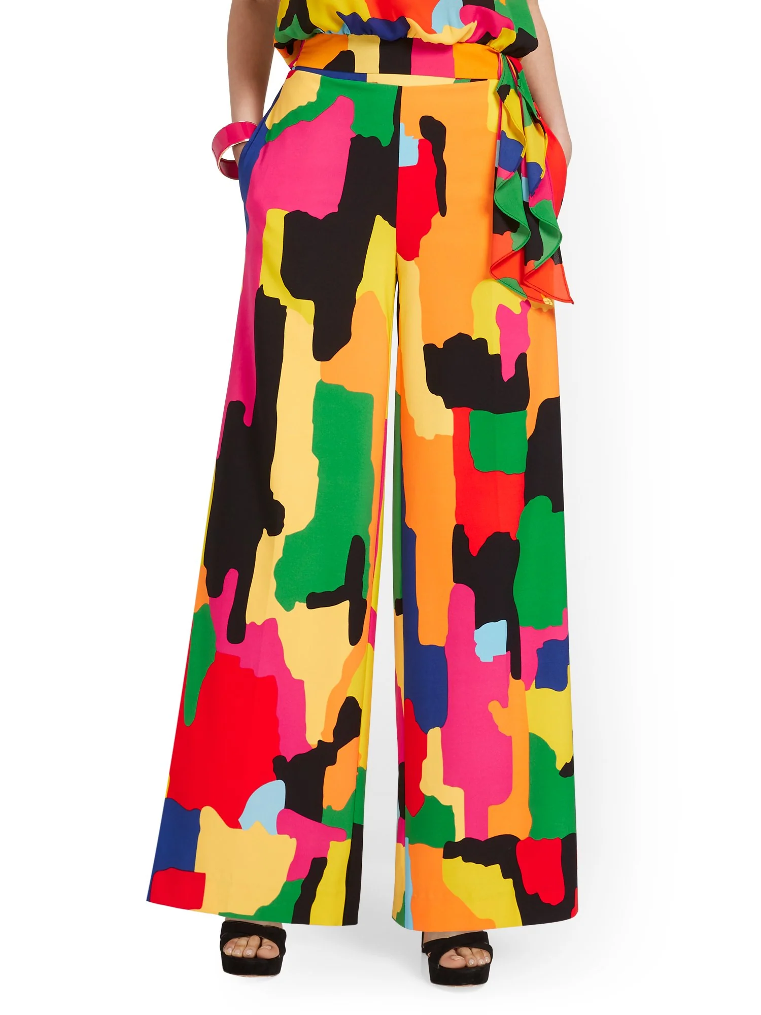 Tall Abstract Wide-Leg Tie-Waist Pant - Image 2