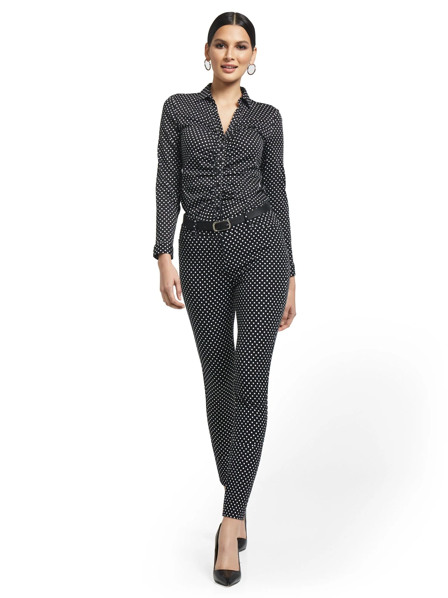 Tall Audrey High-Waisted Ankle Pant - Polka Dot-Print - Image 3