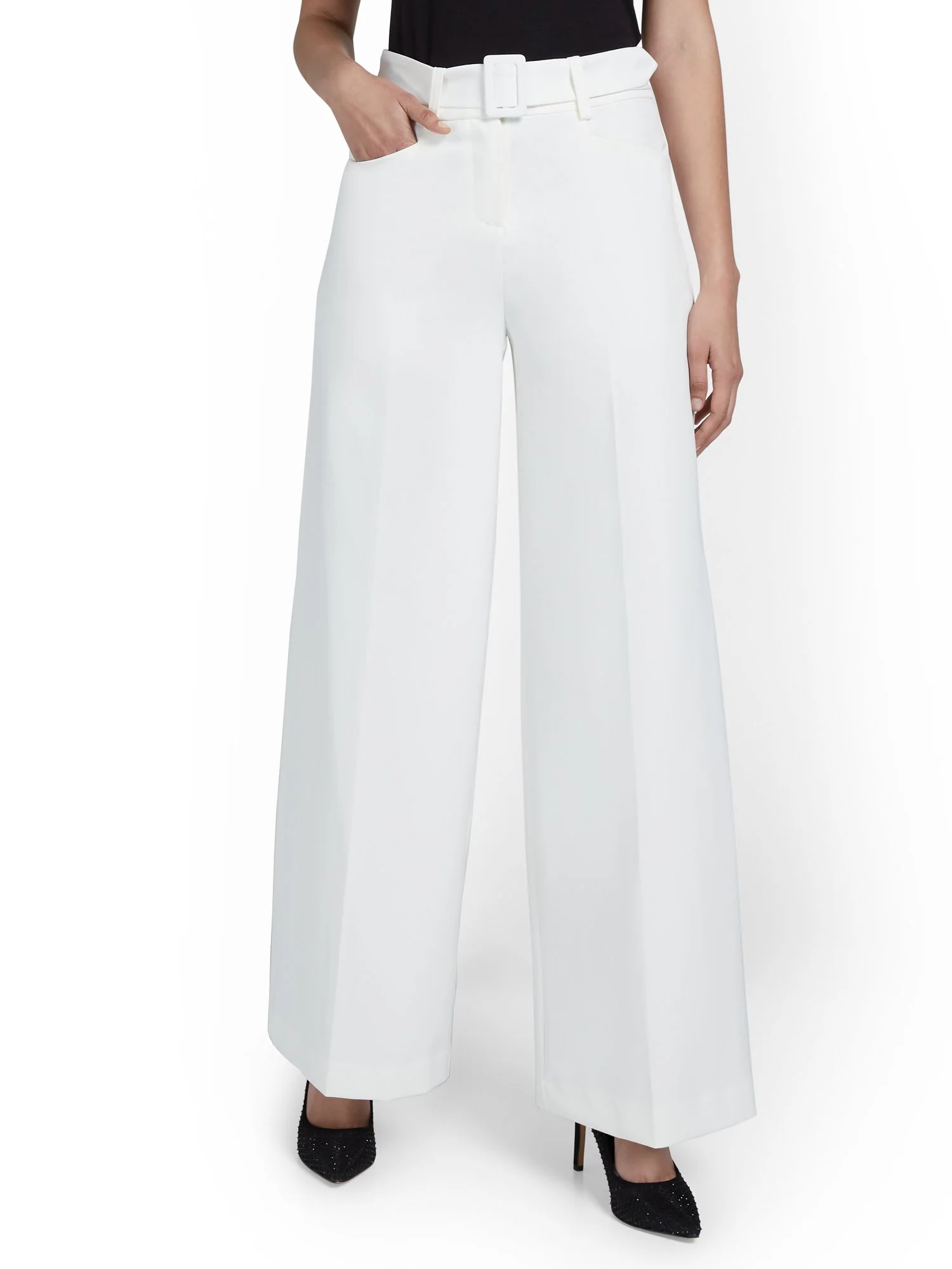 Tall Belted Wide-Leg Pant