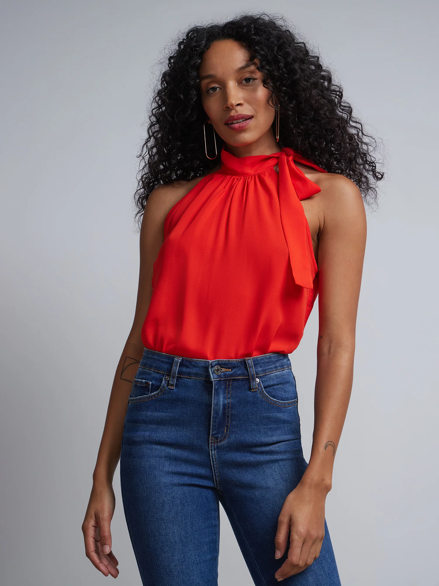 Tall Bow-Neck Halterneck Blouse - Image 6