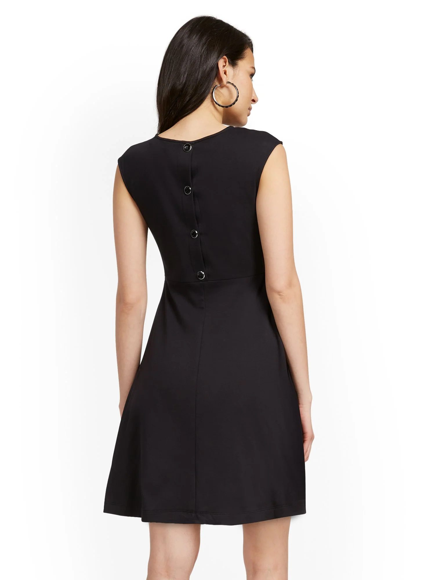 Tall Button-Back Fit and Flare Dress - City Knits - Image 3