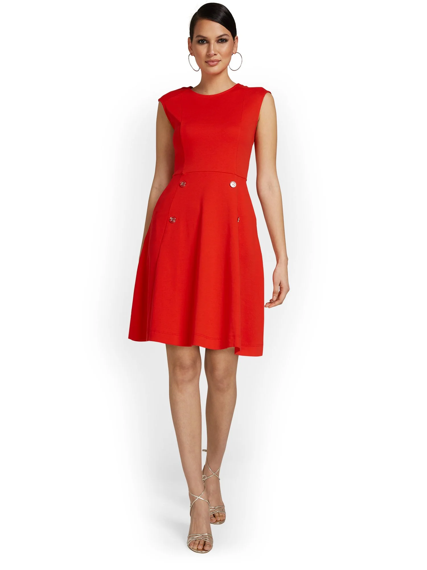 Tall Button-Front Flare Dress - City Knits - Image 13