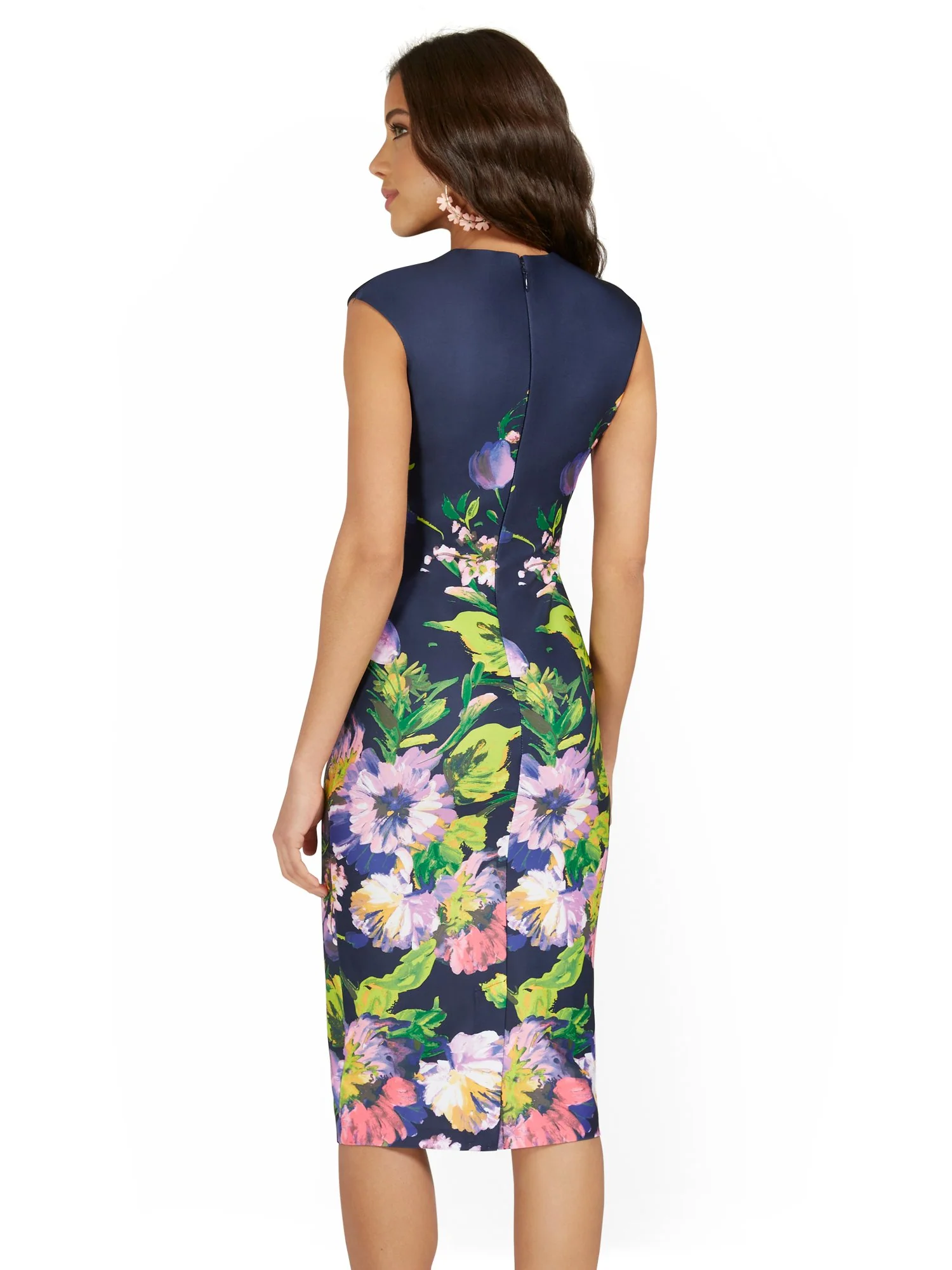 Tall Cap-Sleeve Floral Sheath Dress - Image 3
