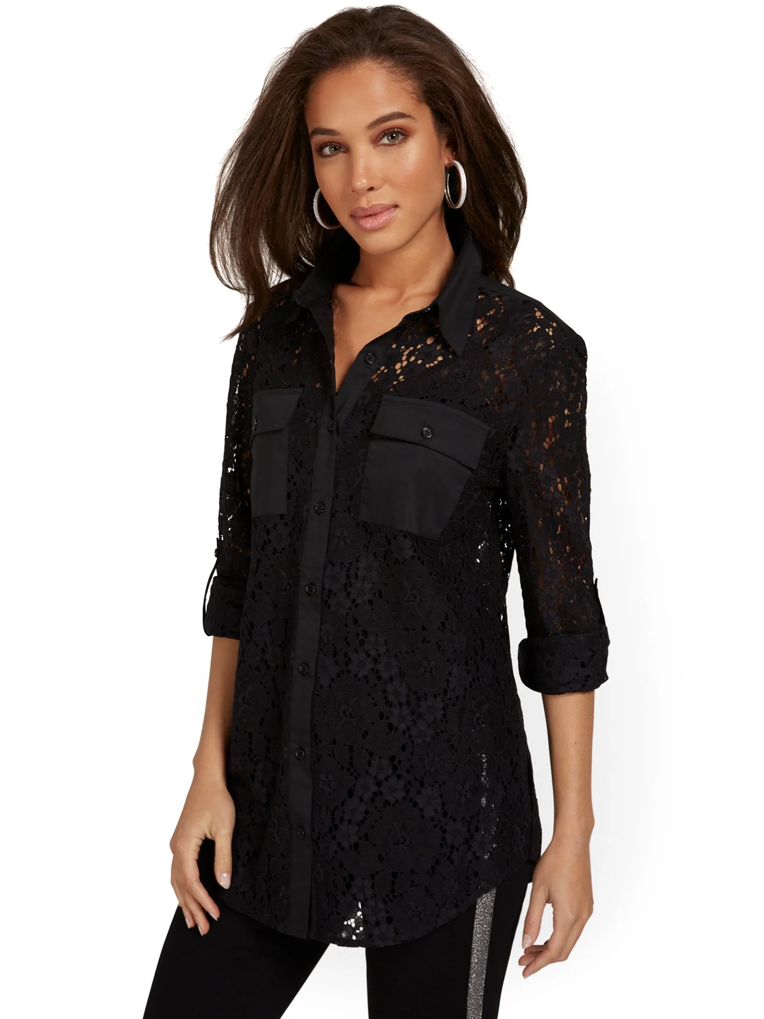 Tall Crochet Lace Tunic Top