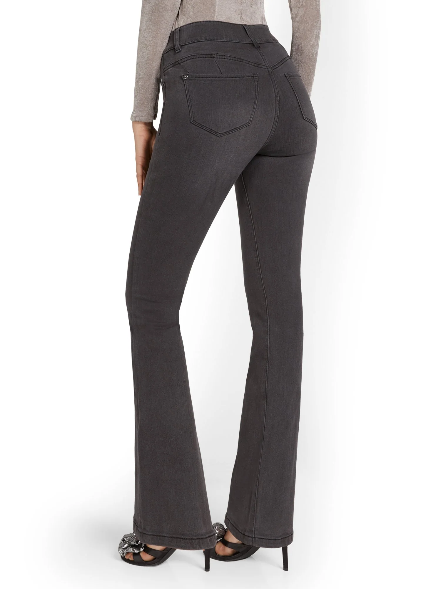 Tall Curvy High-Waisted Bootcut Jeans - Grey - Image 3