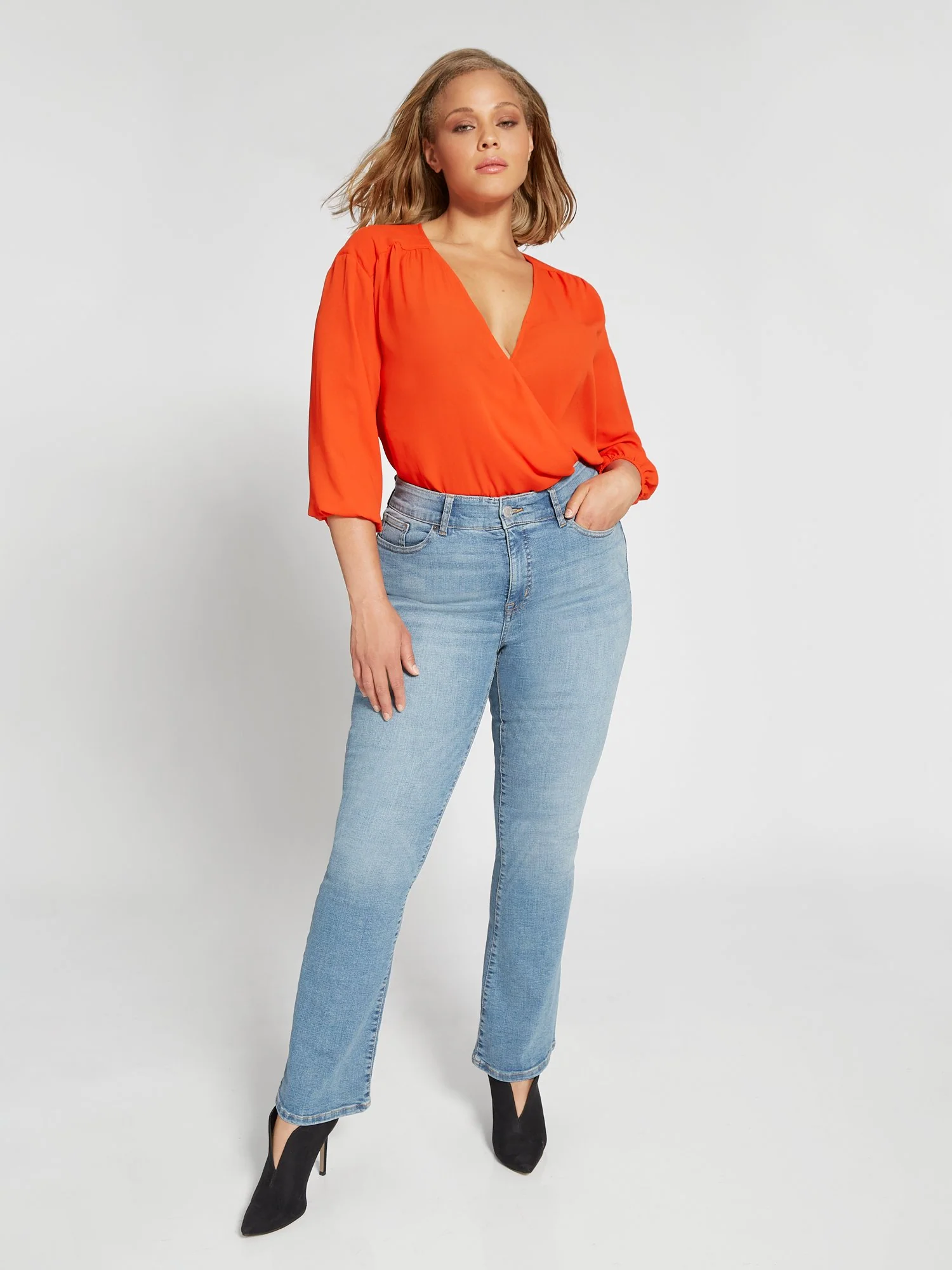 Tall Curvy High-Waisted Bootcut Jeans - Light Wash - Image 2