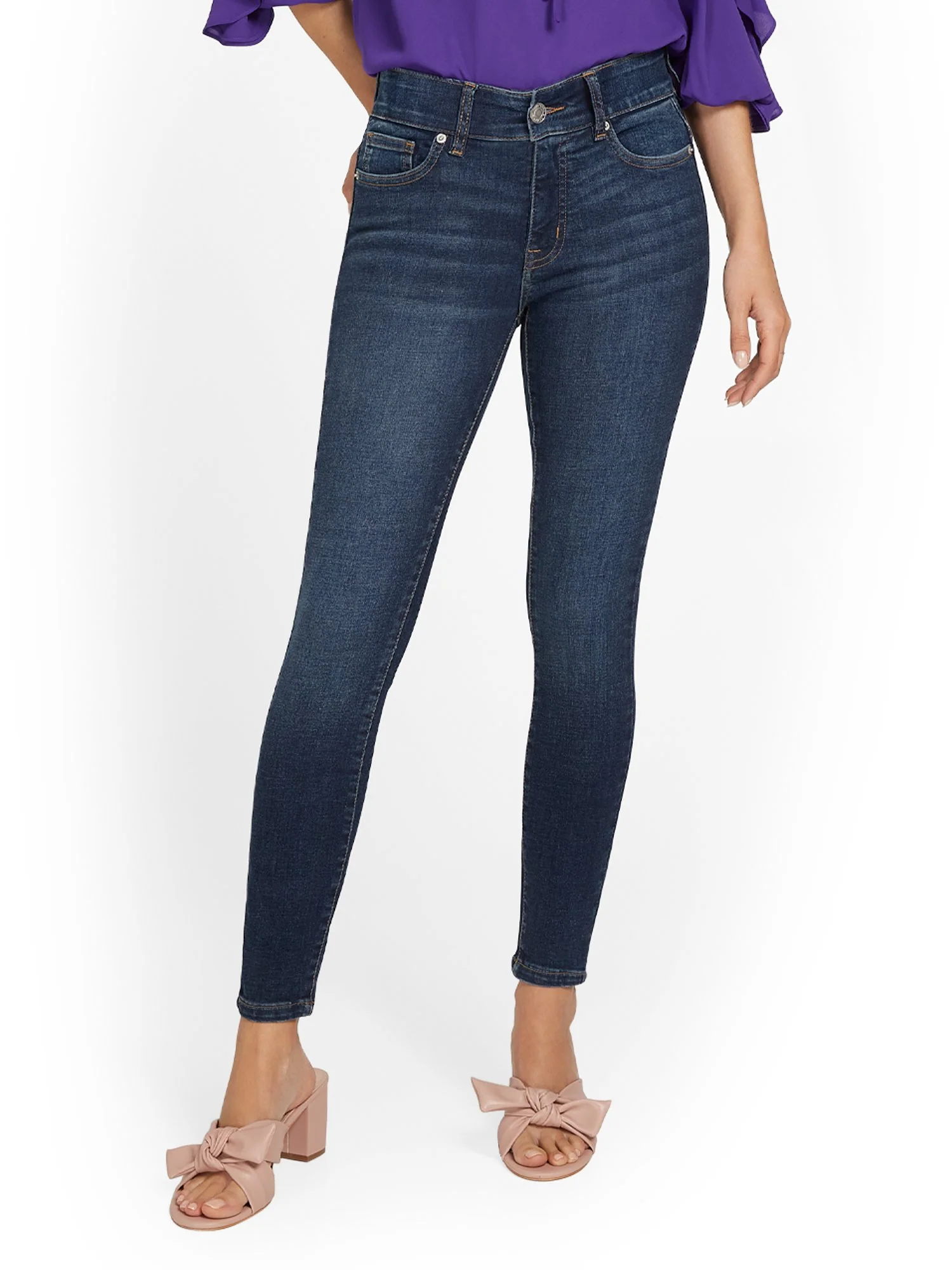 Tall Curvy High-Waisted Super-Skinny Ankle Jeans - Dark Wash