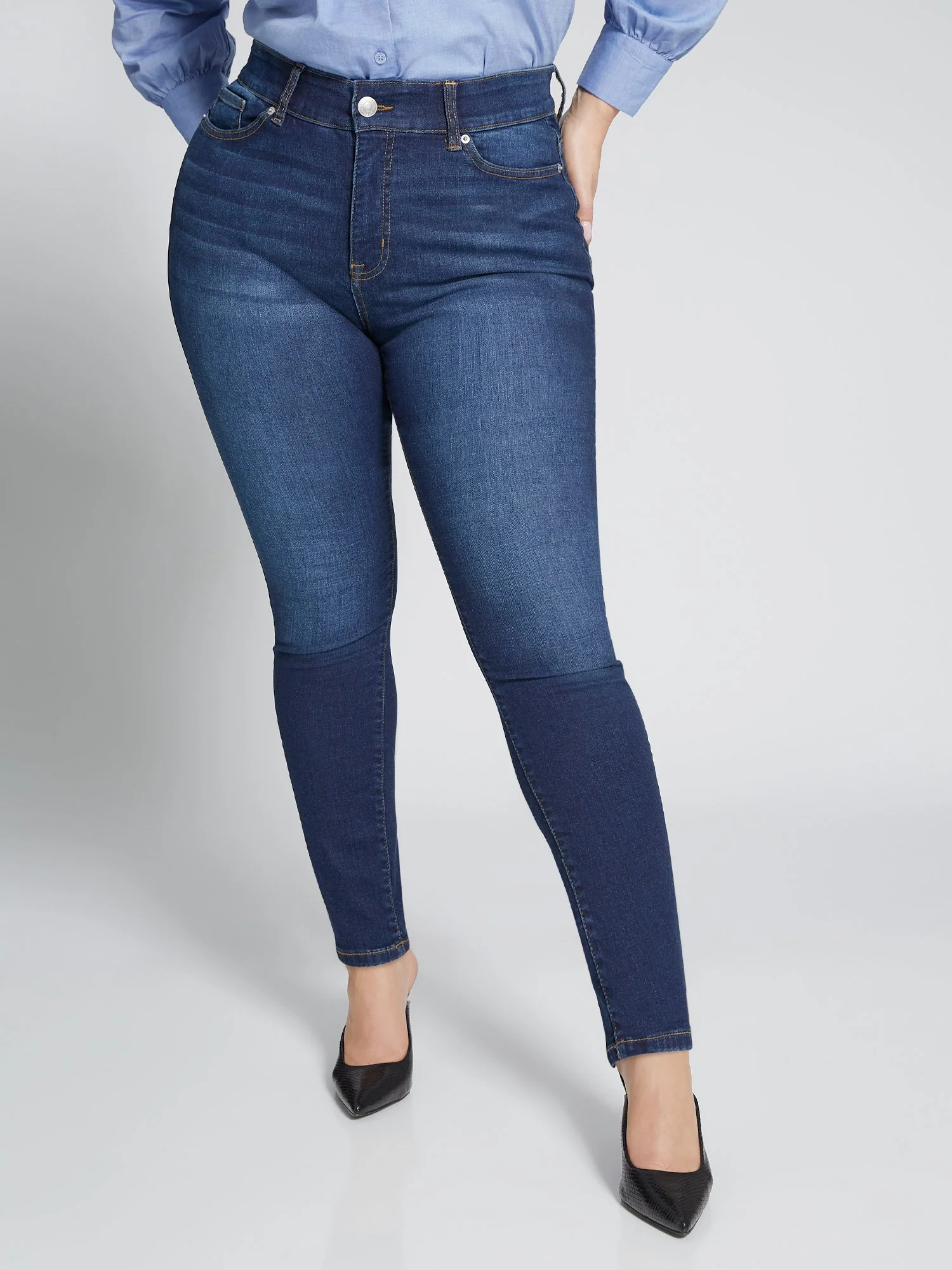 Tall Curvy High-Waisted Super-Skinny Jeans - Dark Wash - Image 4