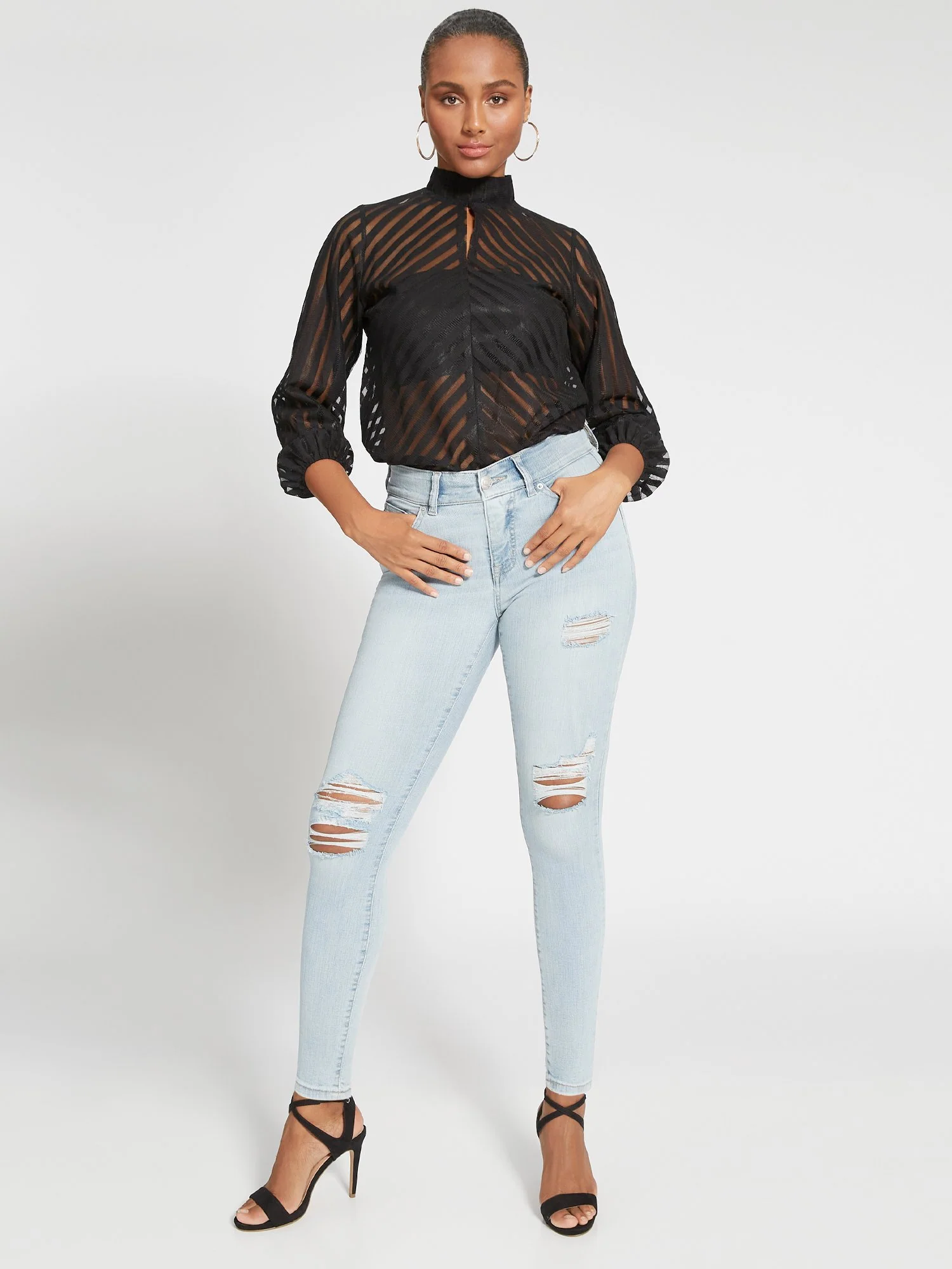 Tall Curvy High-Waisted Super-Skinny Jeans - Light Wash - Image 5