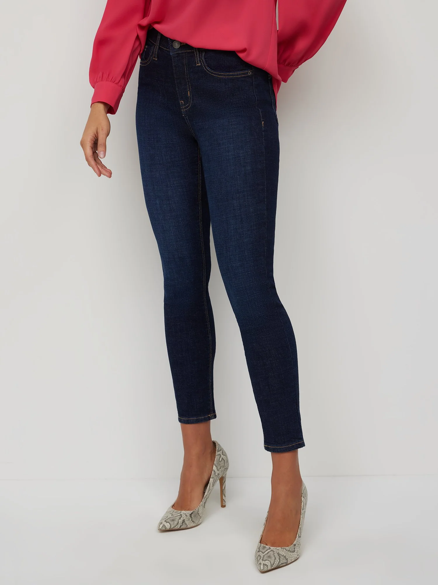 Tall Essential High-Waisted Skinny Ankle Jeans - Dark Wash - Image 3