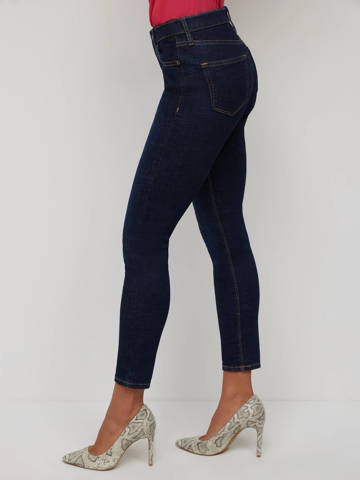 Tall Essential High-Waisted Skinny Ankle Jeans - Dark Wash - Image 4