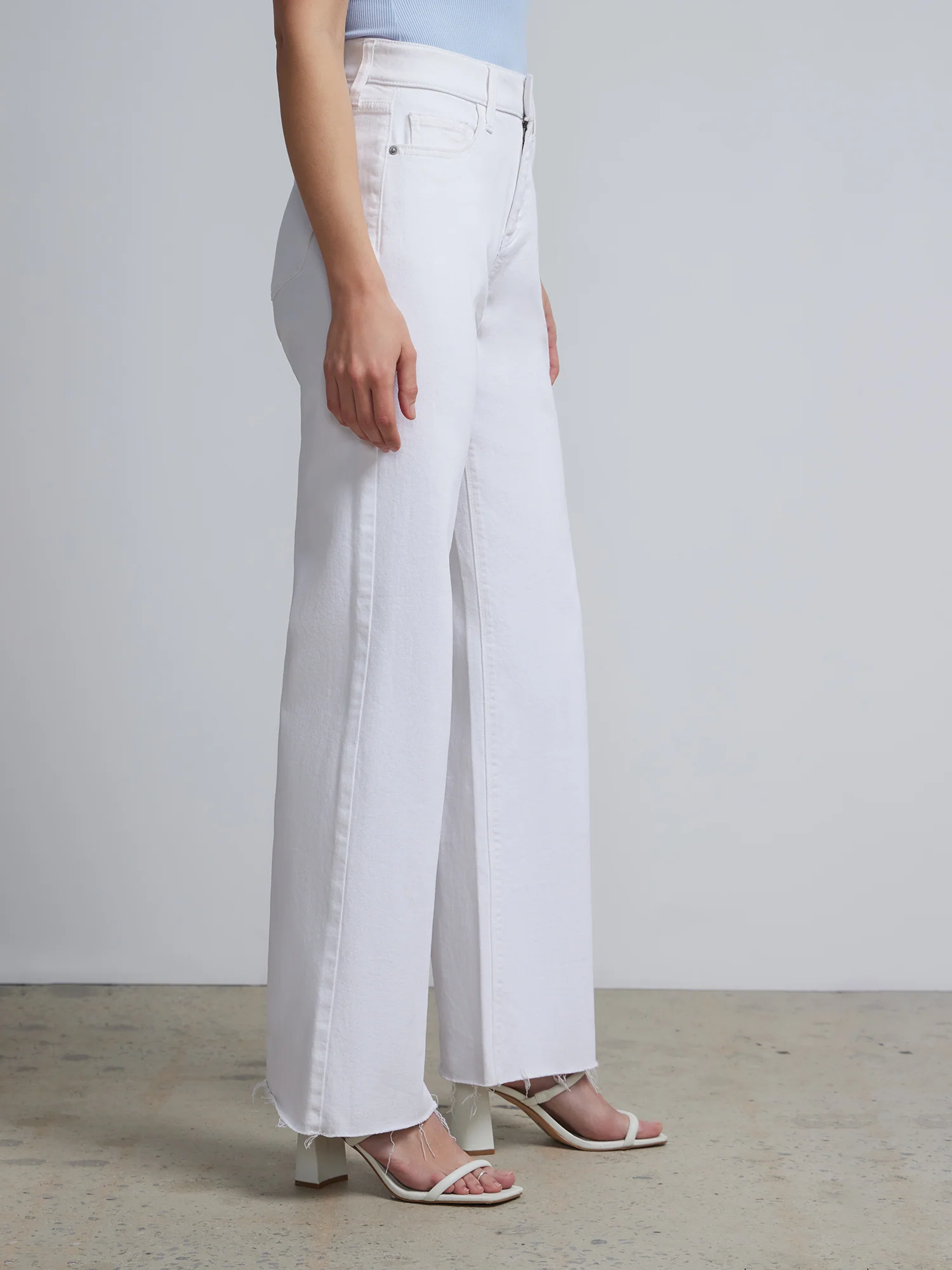 Tall Essential High-Waisted Wide-Leg Jeans - White - Image 2