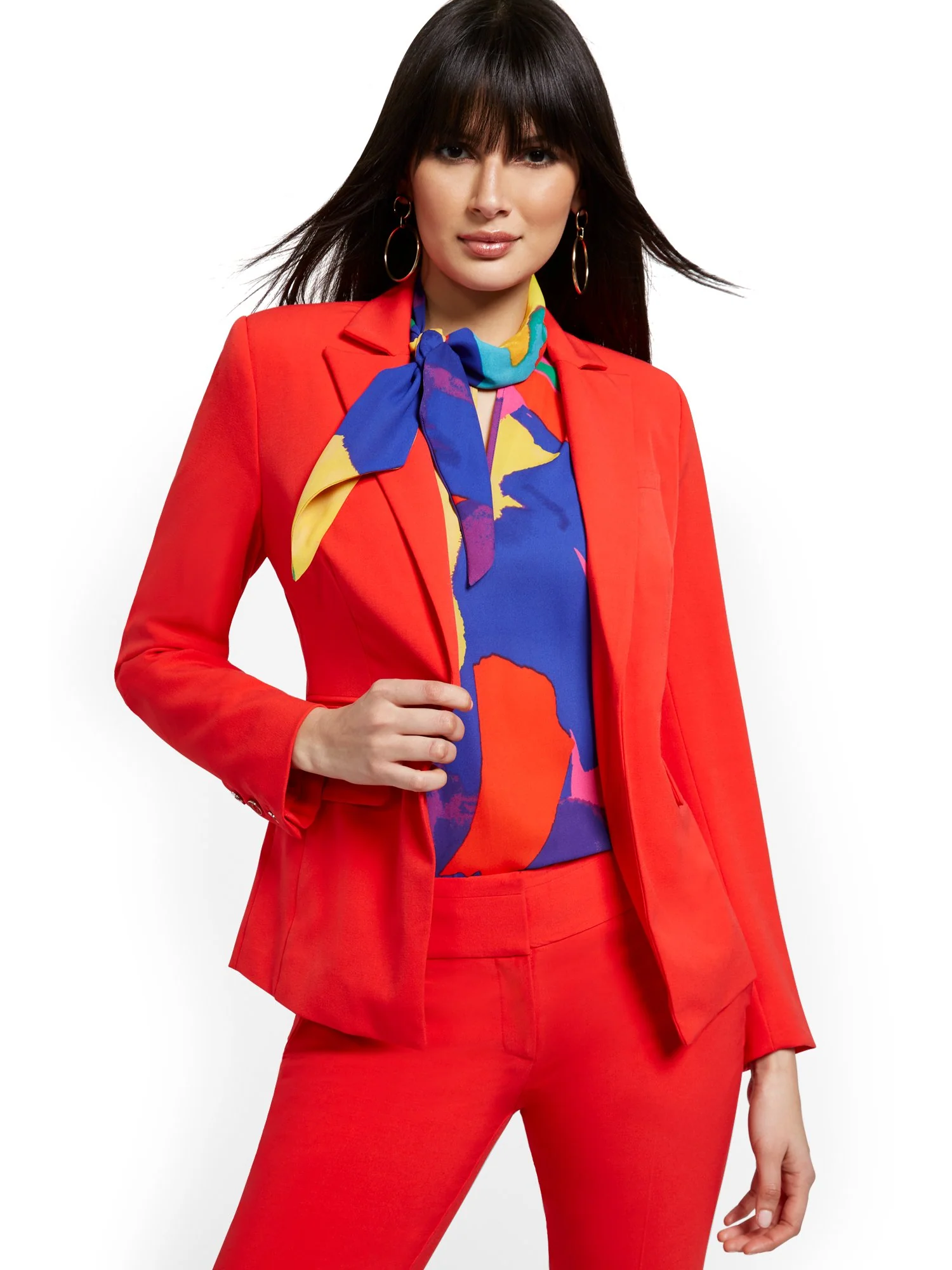 Tall Faux-Pocket Button-Front Blazer - Essential Stretch - Image 13