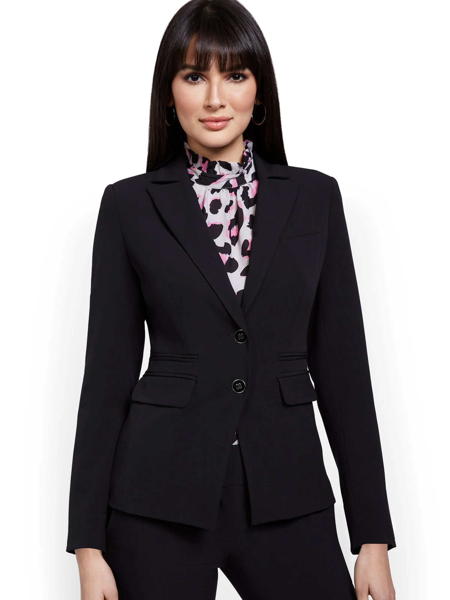 Tall Faux-Pocket Button-Front Blazer - Essential Stretch - Image 4