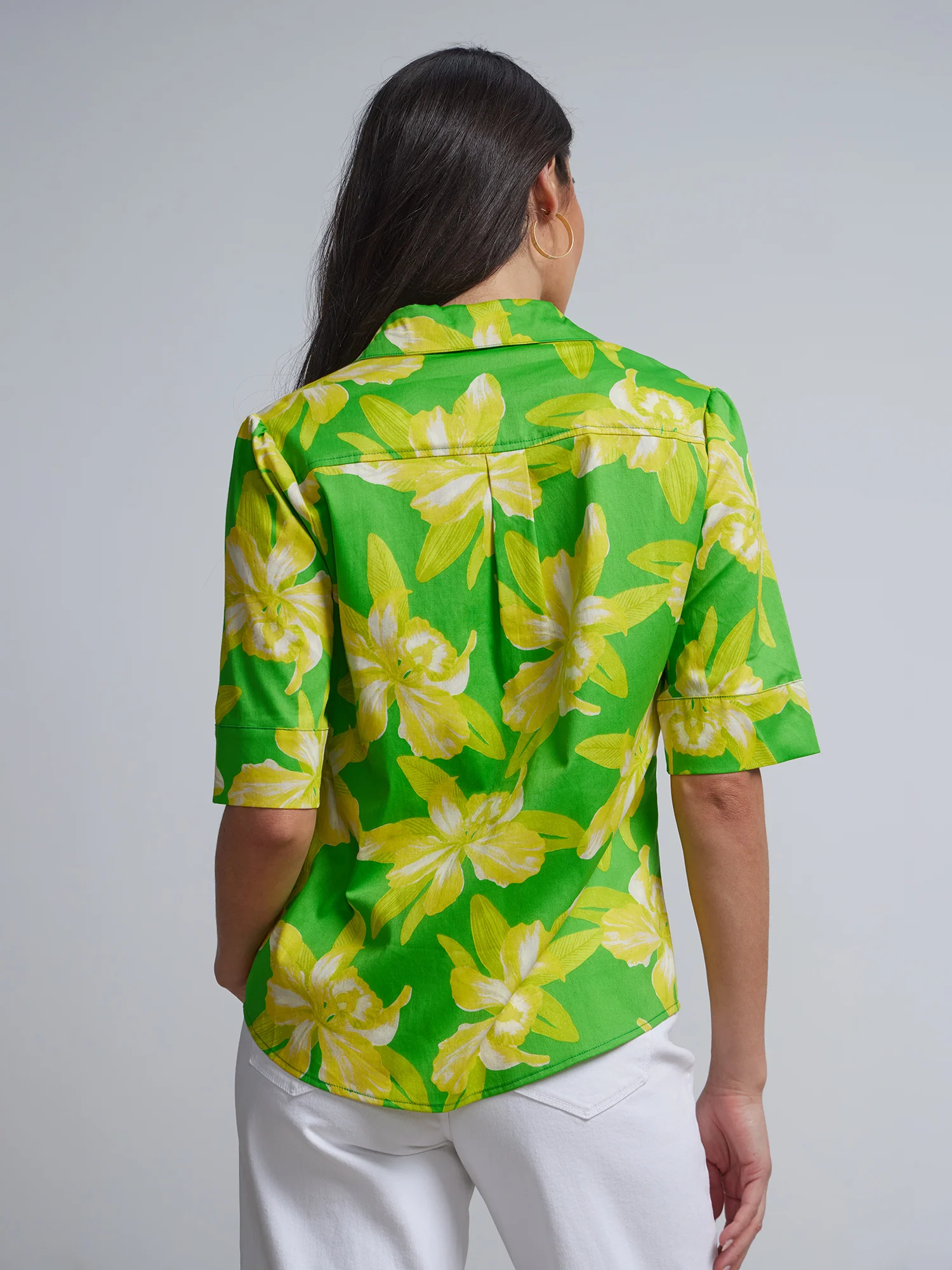 Tall Bold Floral Short-Sleeve Button-Front - NY&C Madison Shirt® - Image 3