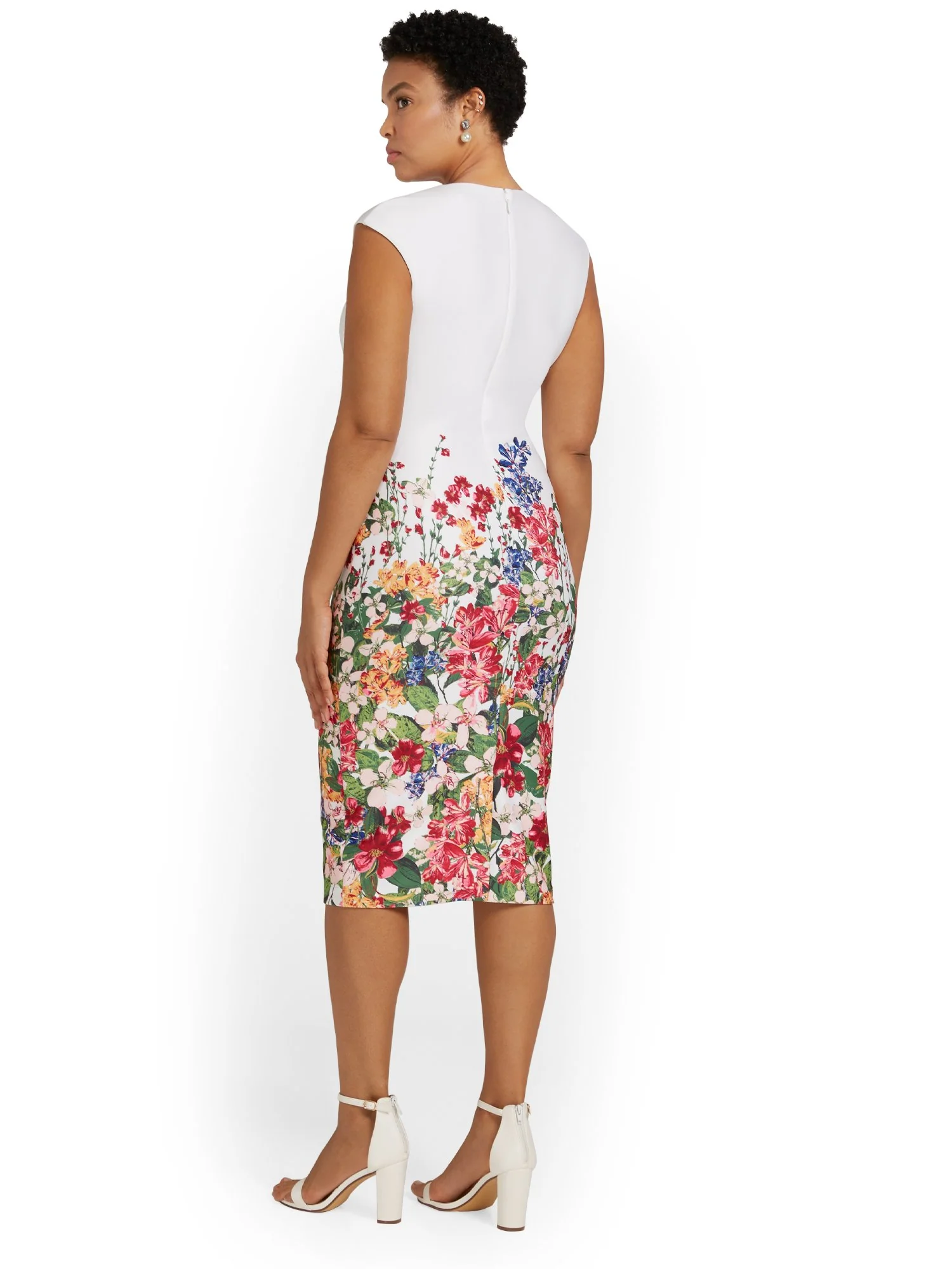 Tall Floral-Print V-Neck Sheath Dress - Image 3