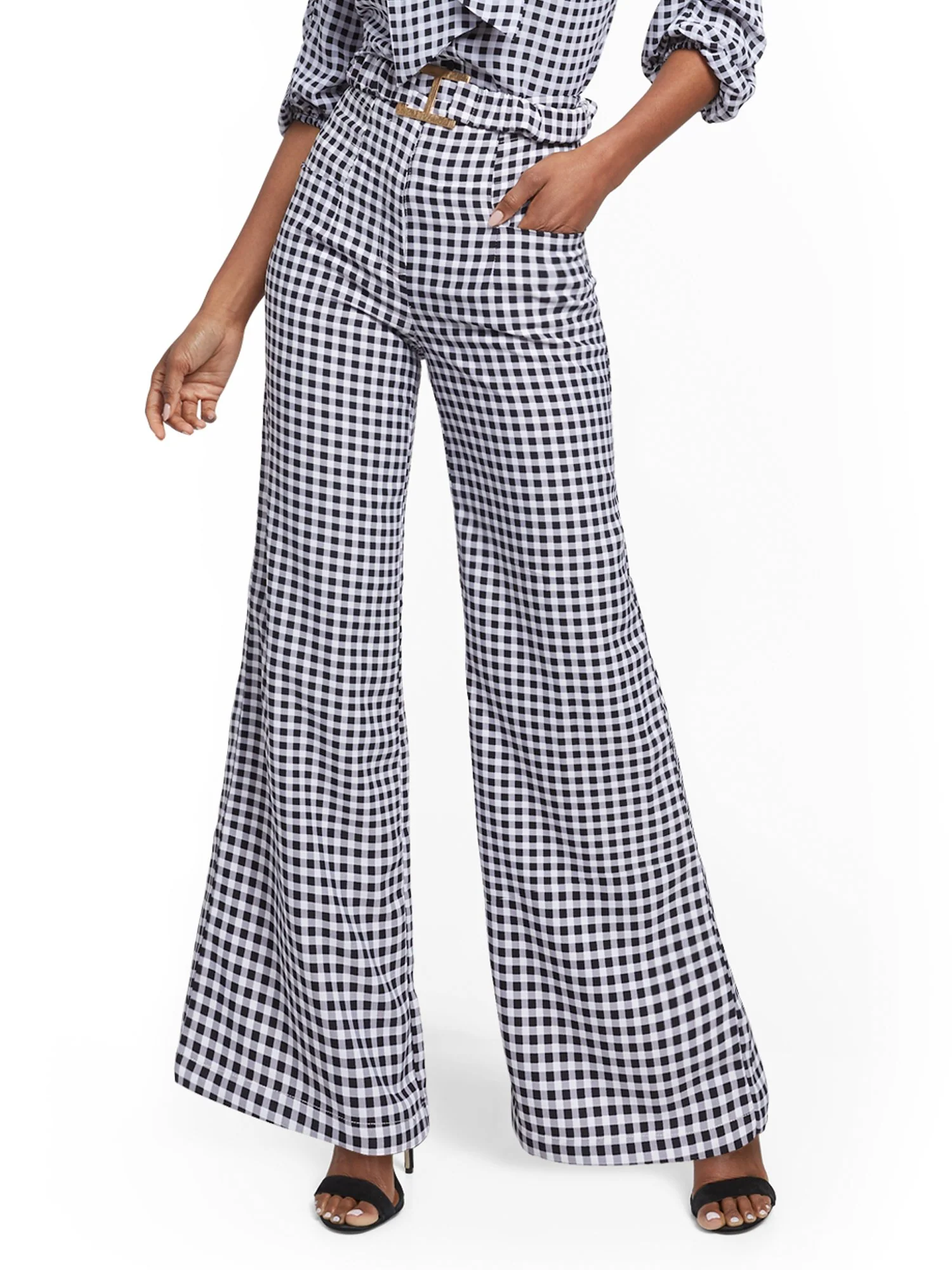 Tall Gingham Palazzo Pant - 7th Avenue