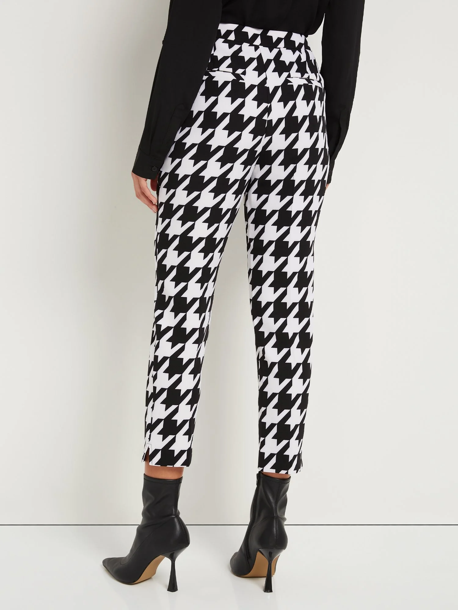Tall Houndstooth Button-Waist Straight-Leg Ankle Pant - Image 3
