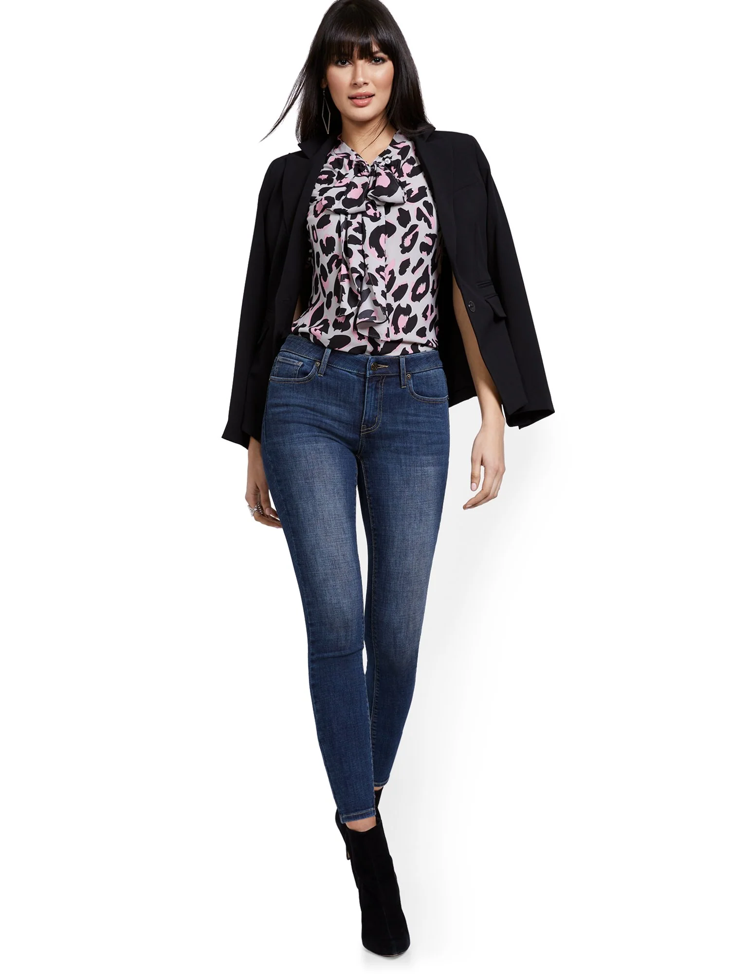 Tall Lexi Mid-Rise Super-Skinny Ankle Jeans - Blue Hustle - Image 4