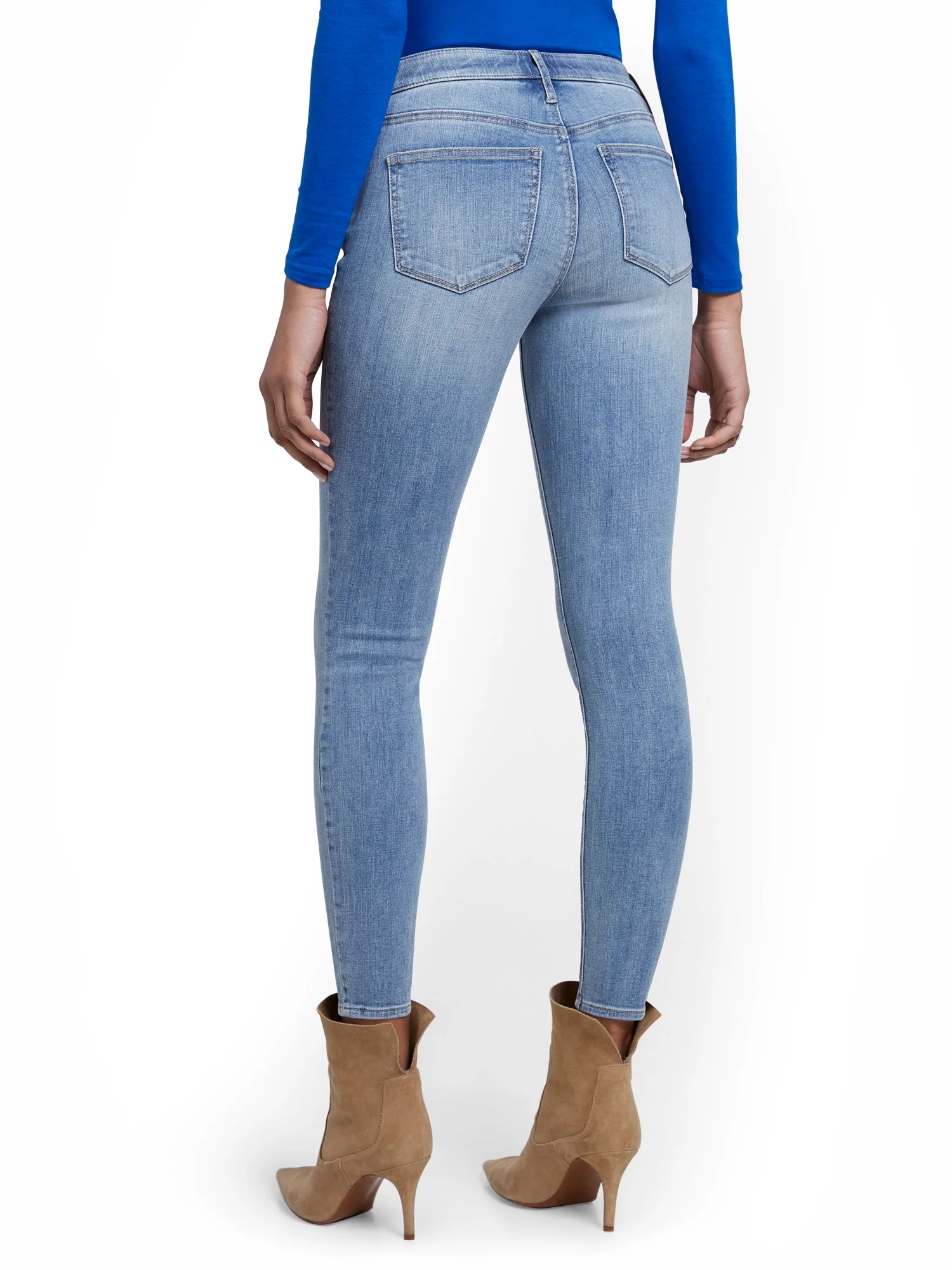Tall Lexi Mid-Rise Super-Skinny Ankle Jeans - Blue Rock - Image 3