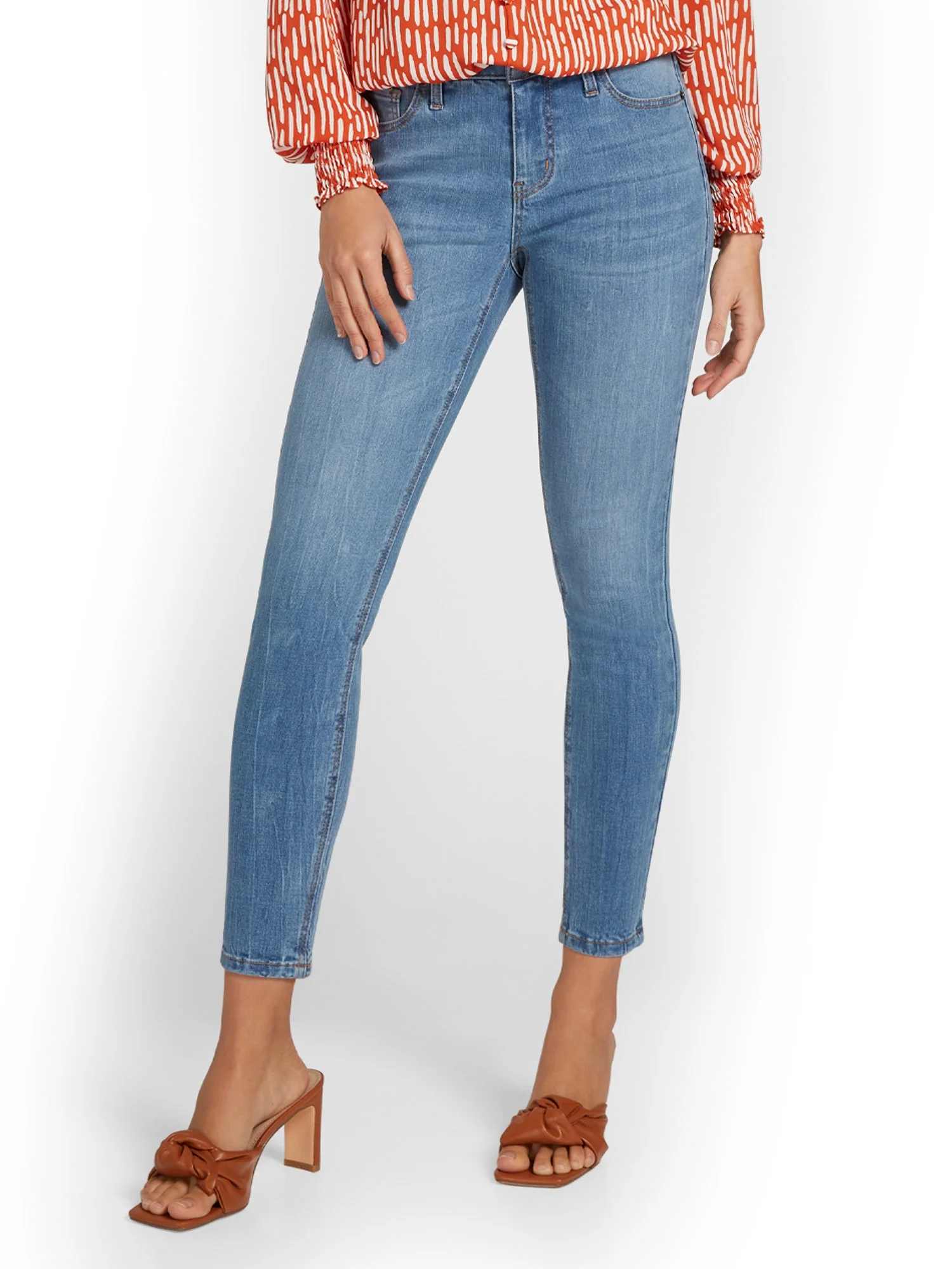 Tall Lexi Mid-Rise Super-Skinny Ankle Jeans - Medium Blue Wash