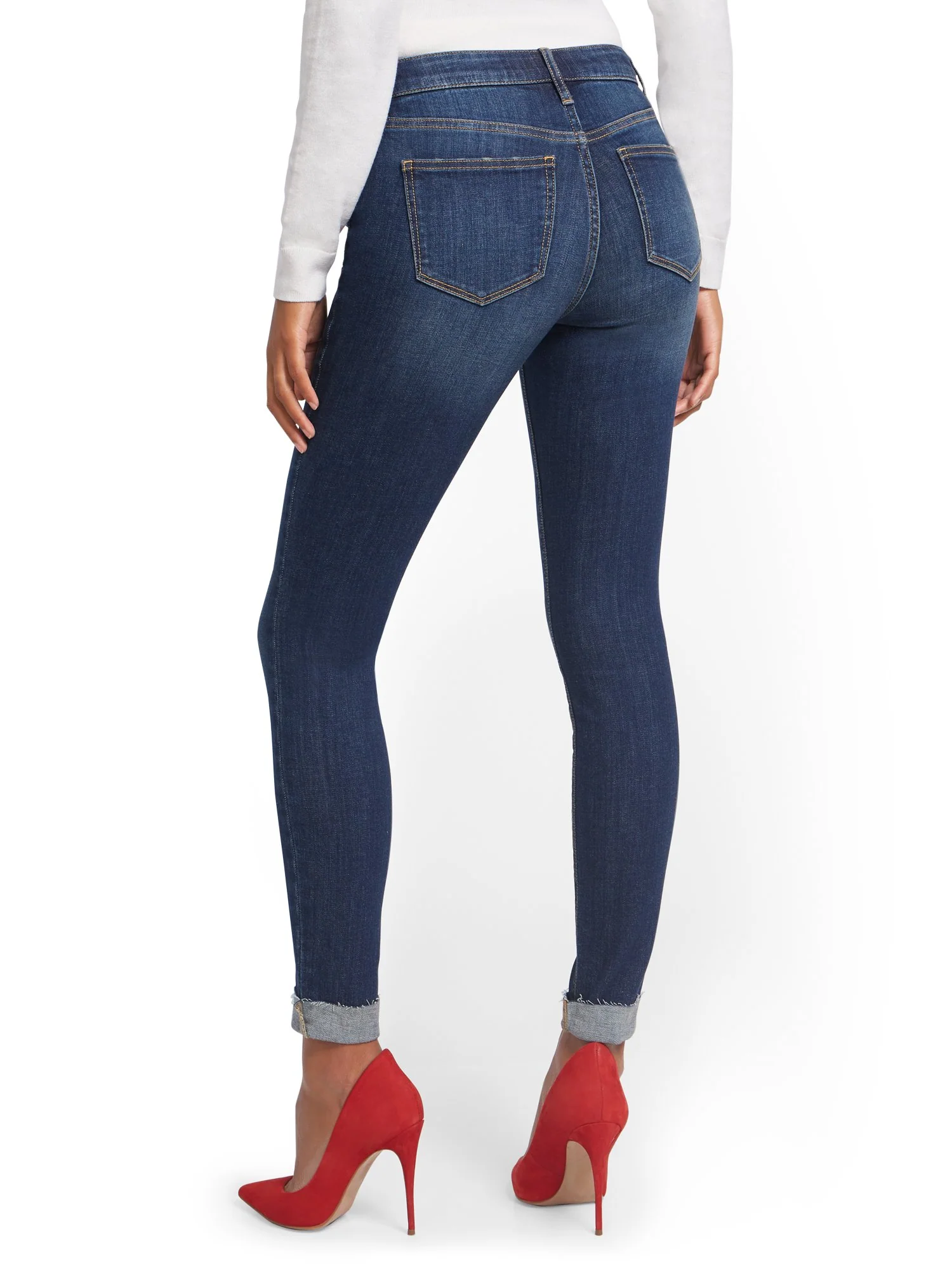 Tall Lexi Mid-Rise Super-Skinny Jeans - Foxy Blue - Image 3