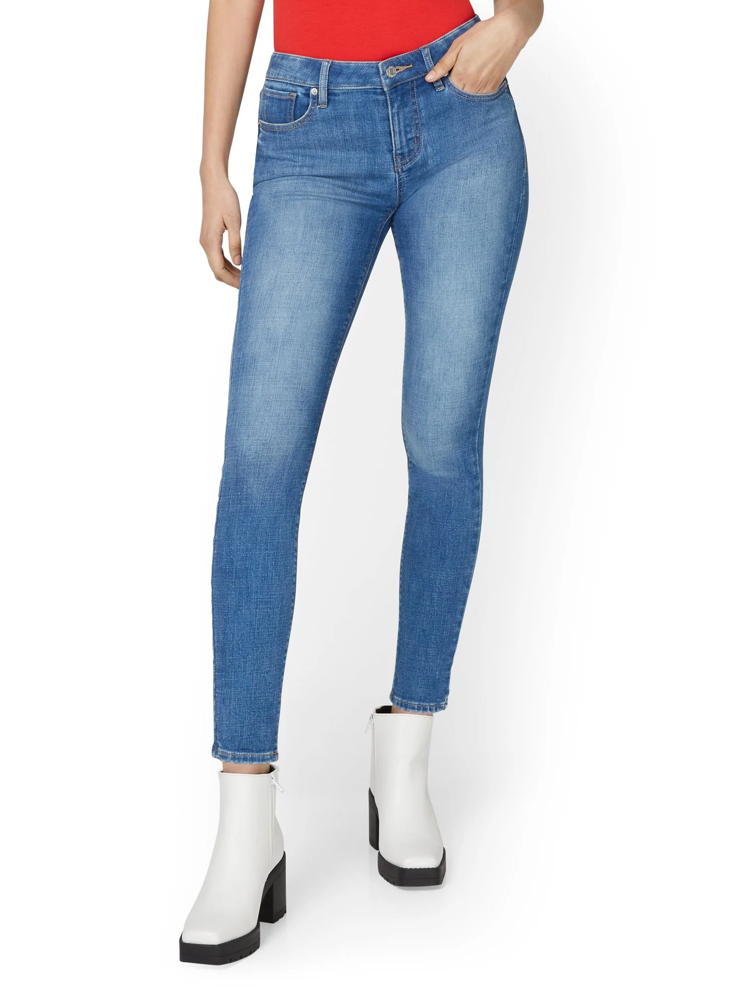 Tall Lexi Mid-Rise Super-Skinny Jeans - Medium Wash - Image 2