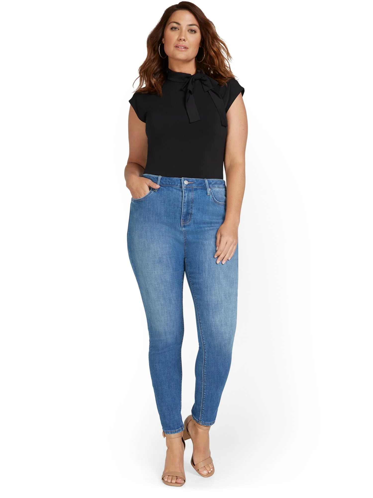 Tall Lexi Mid-Rise Super-Skinny Jeans - Medium Wash - Image 6