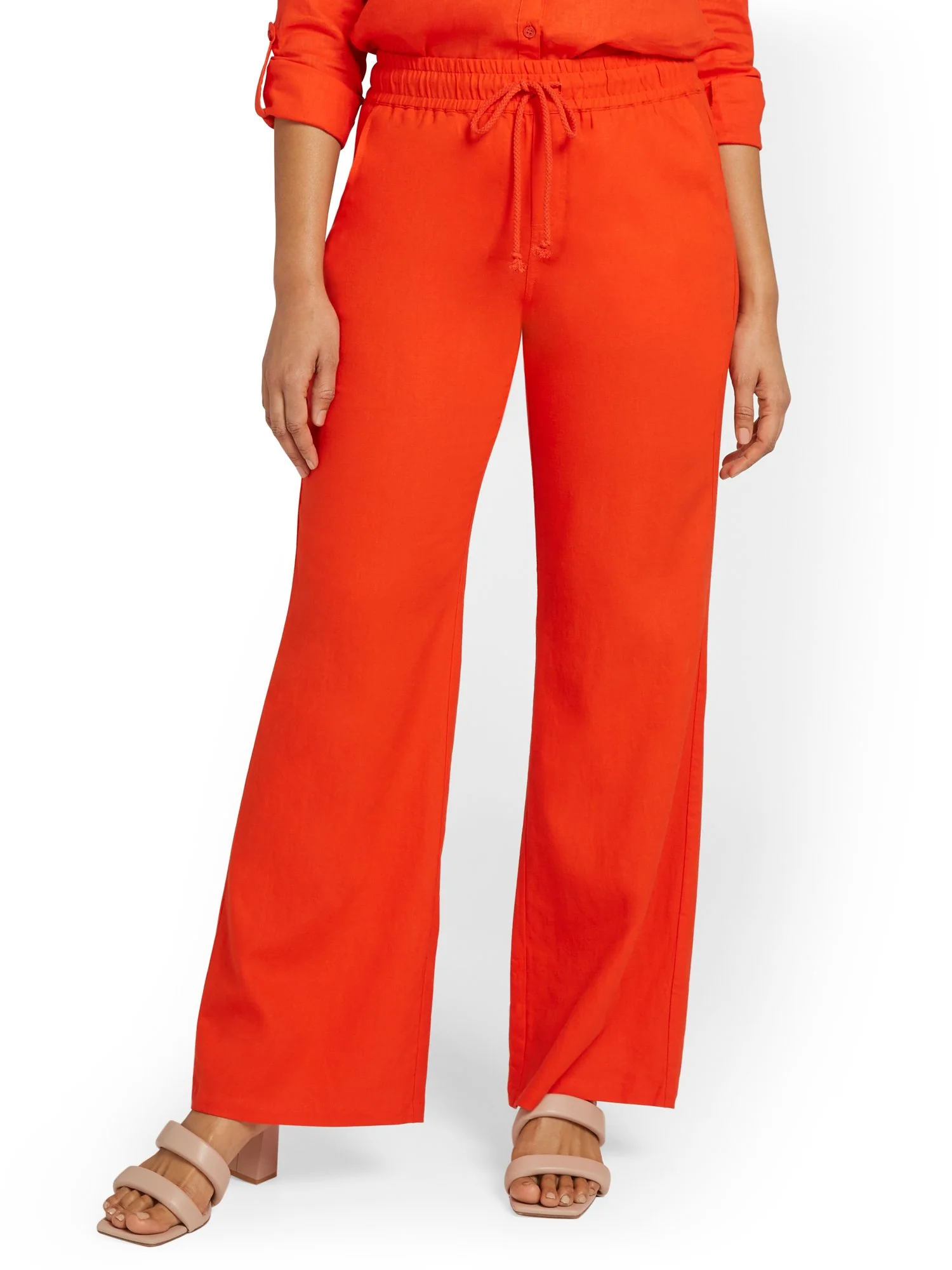Tall Linen-Blend Tie-Waist Wide-Leg Pant - Image 22