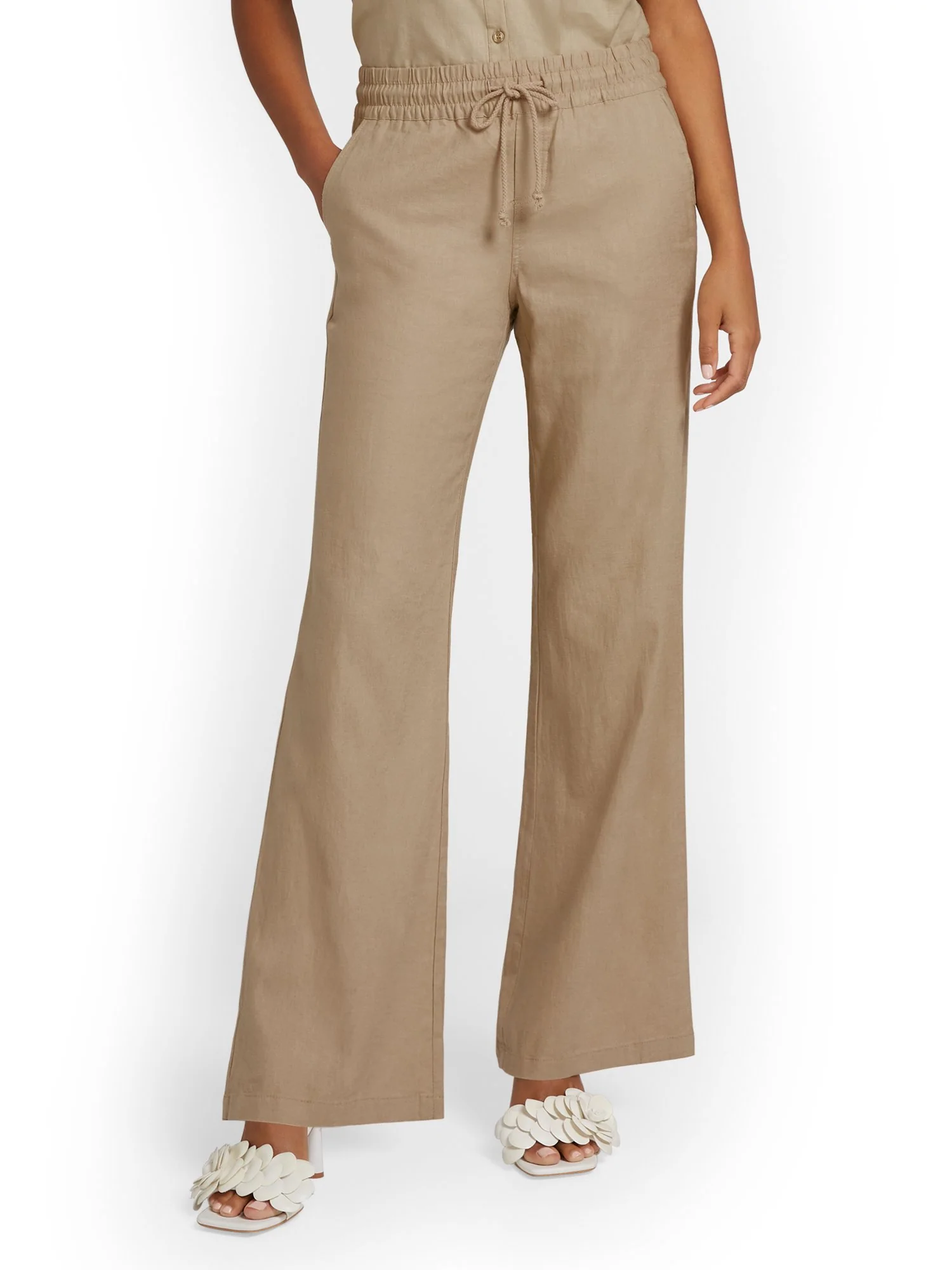 Tall Linen-Blend Tie-Waist Wide-Leg Pant - Image 27