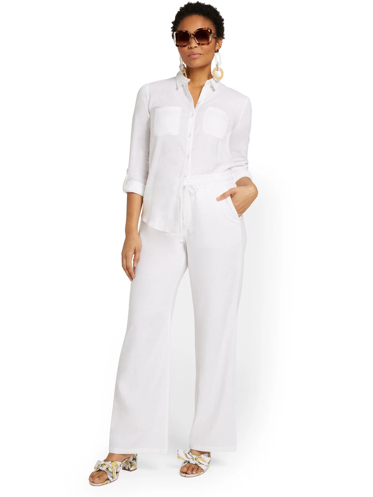 Tall Linen-Blend Tie-Waist Wide-Leg Pant - Image 3