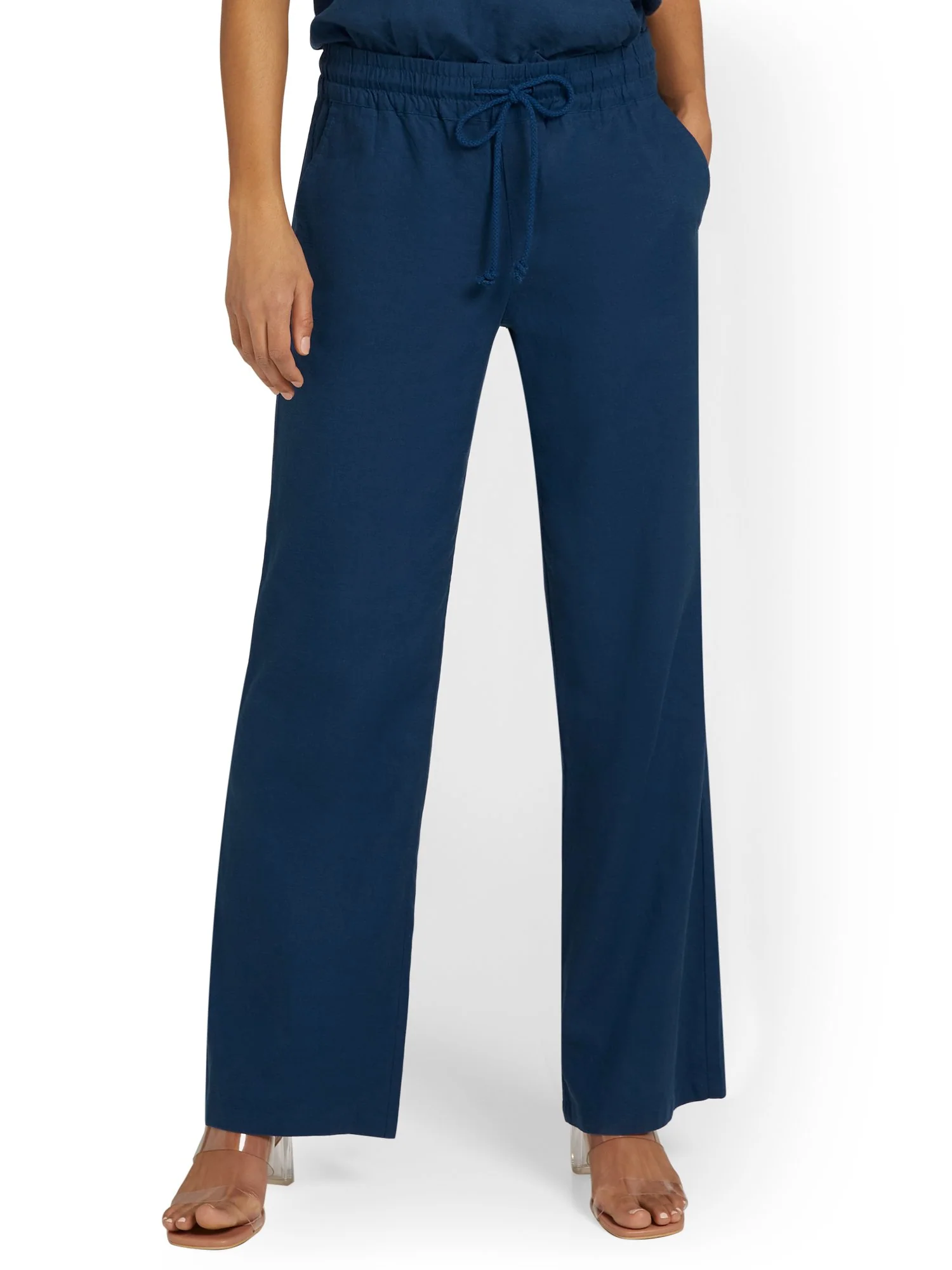 Tall Linen-Blend Tie-Waist Wide-Leg Pant - Image 6