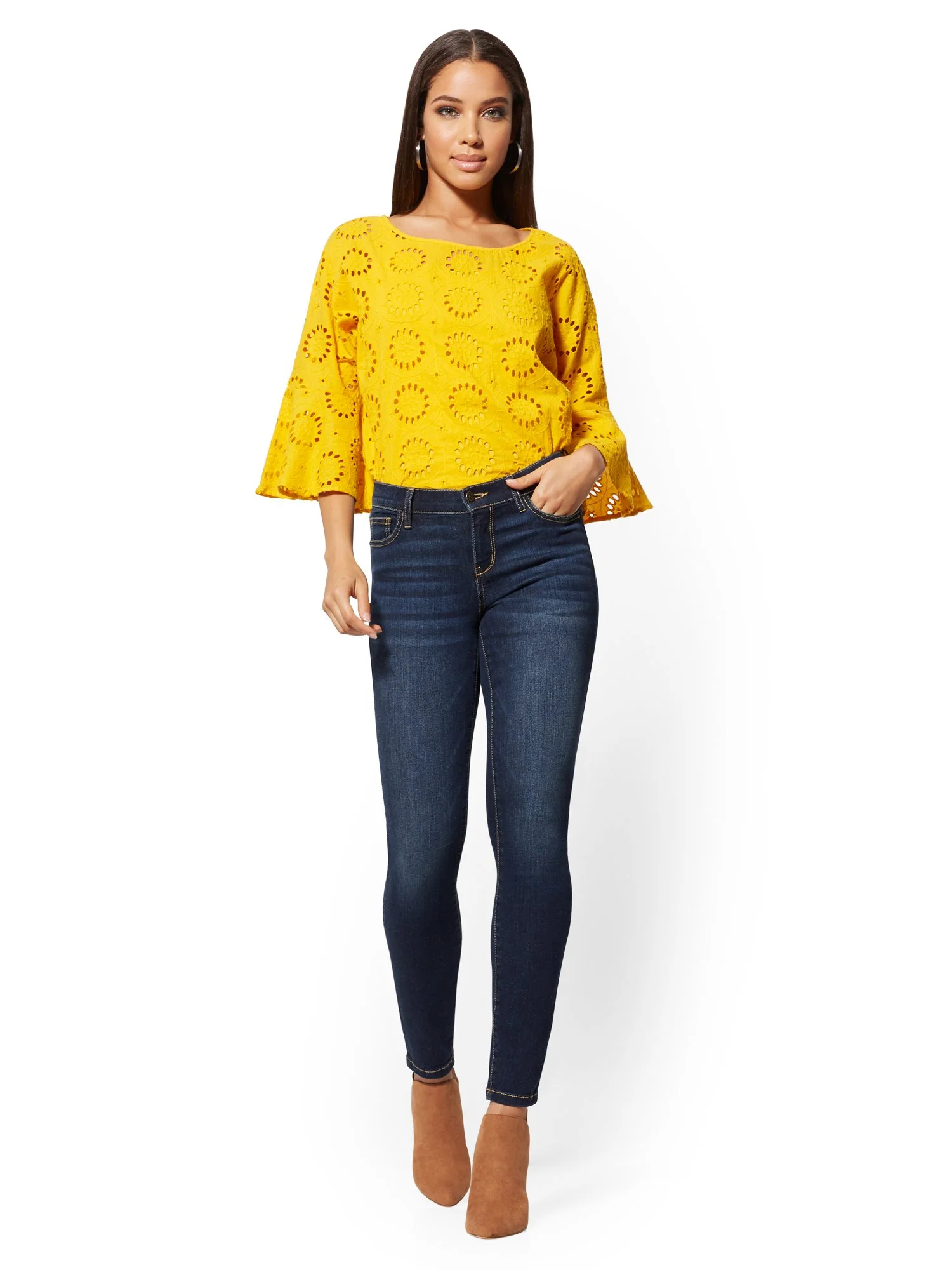 Tall Mid-Rise Super-Skinny Jeans - Moonlight Blue - Image 4
