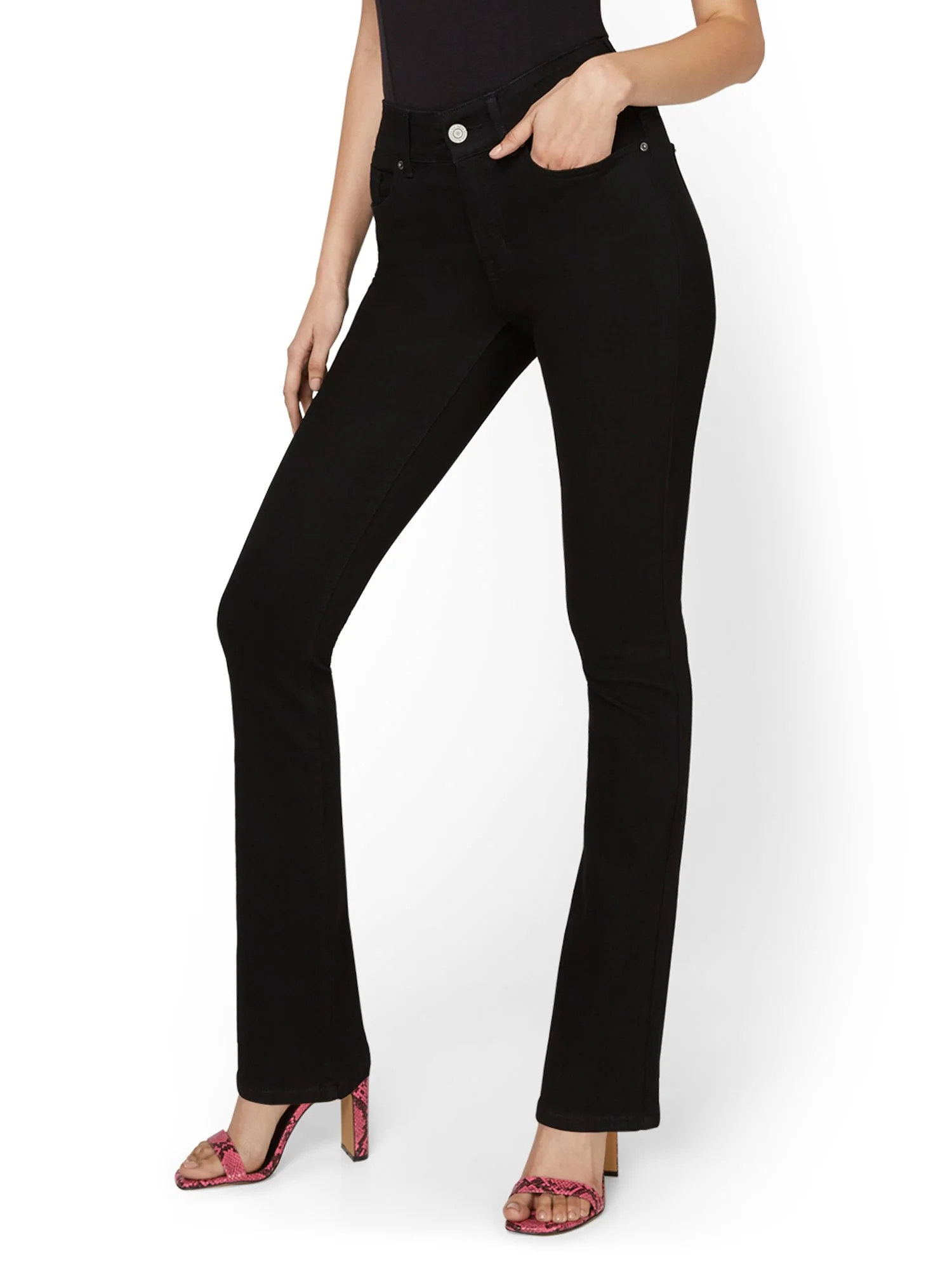 Tall Mya Curvy High-Waisted Bootcut Jeans - Black