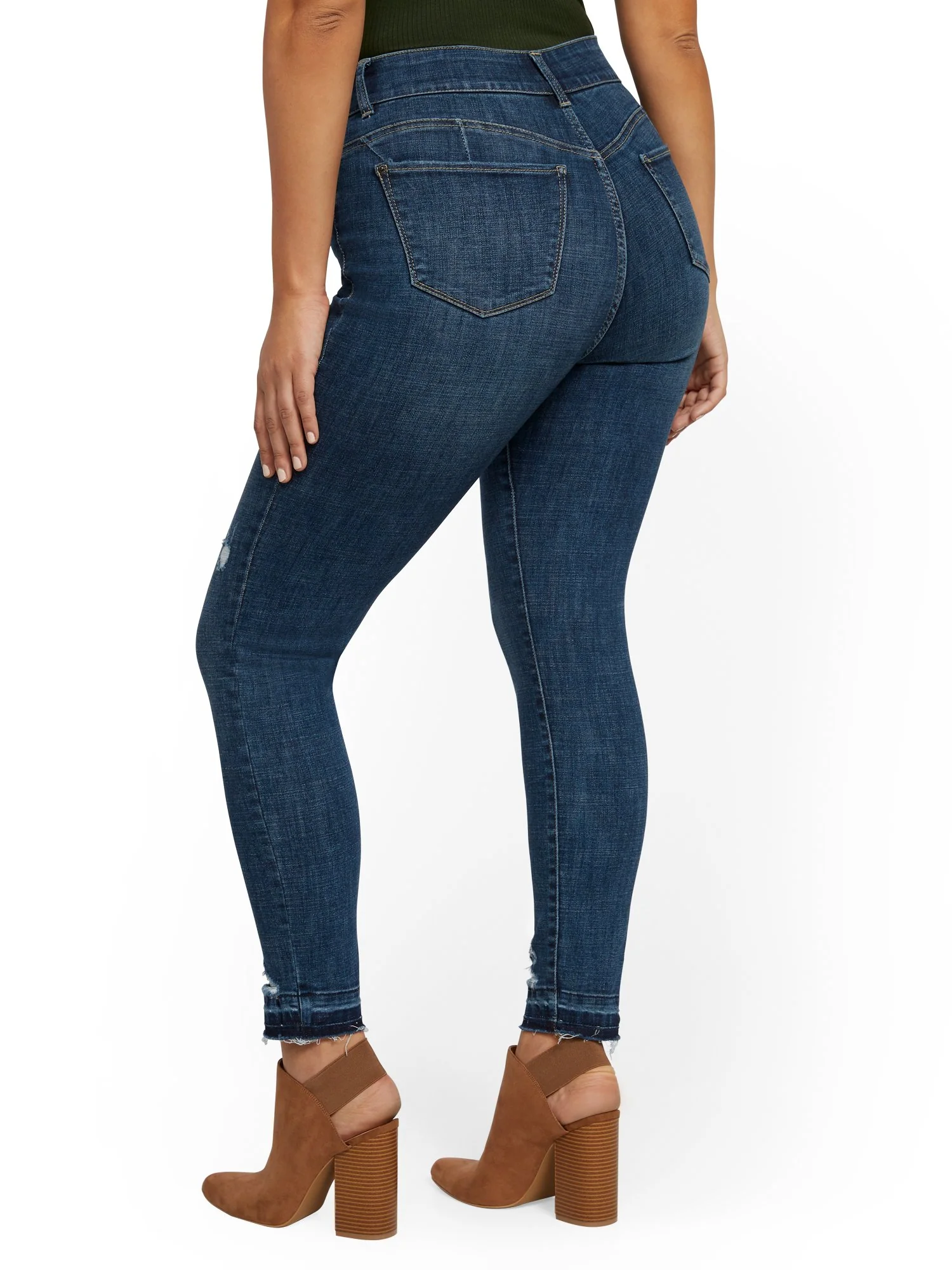 Tall Mya Curvy High-Waisted Sculpting No Gap Super-Skinny Ankle Jeans - Chameleon Blue - Image 3