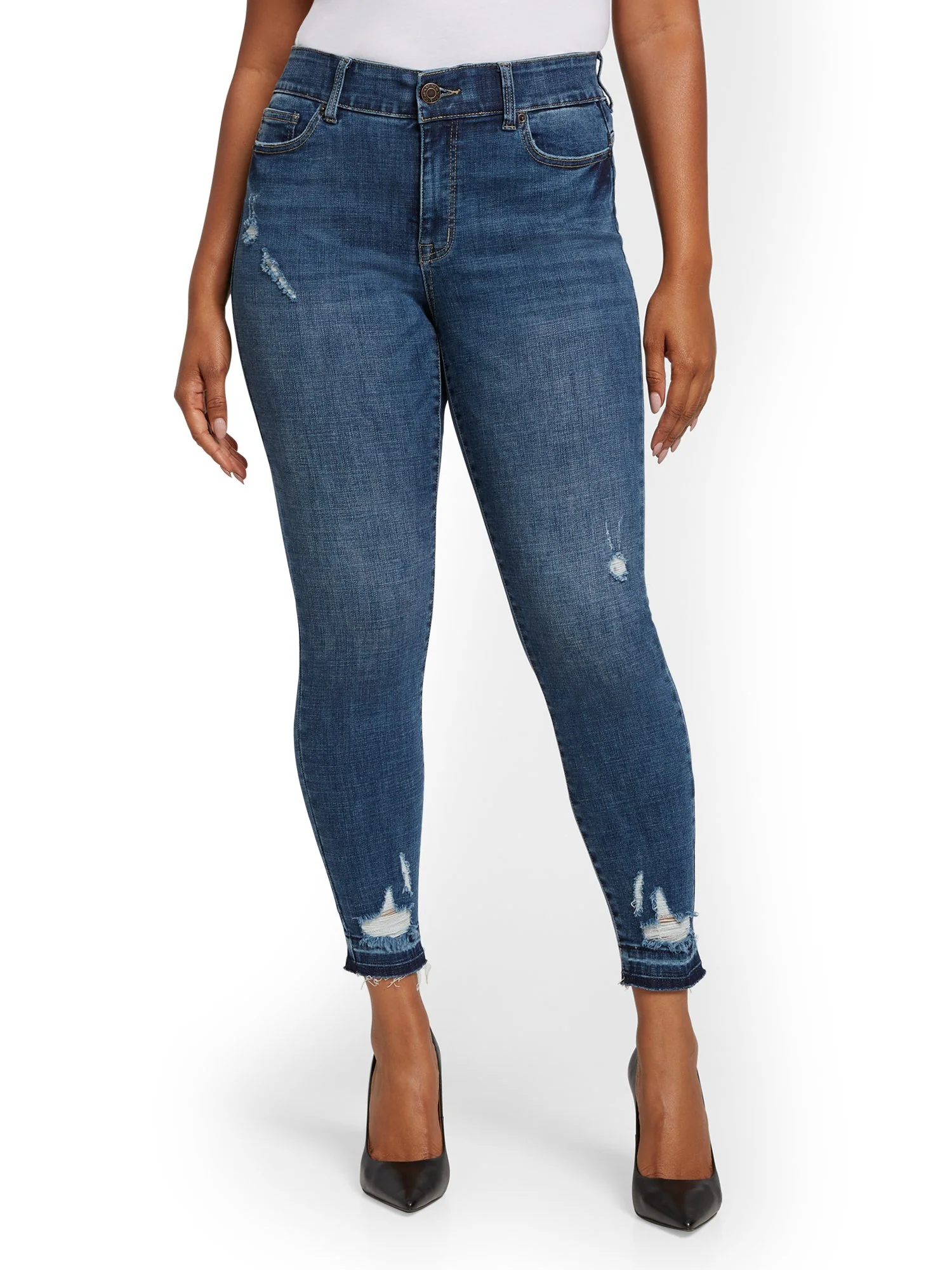 Tall Mya Curvy High-Waisted Sculpting No Gap Super-Skinny Ankle Jeans - Chameleon Blue - Image 4