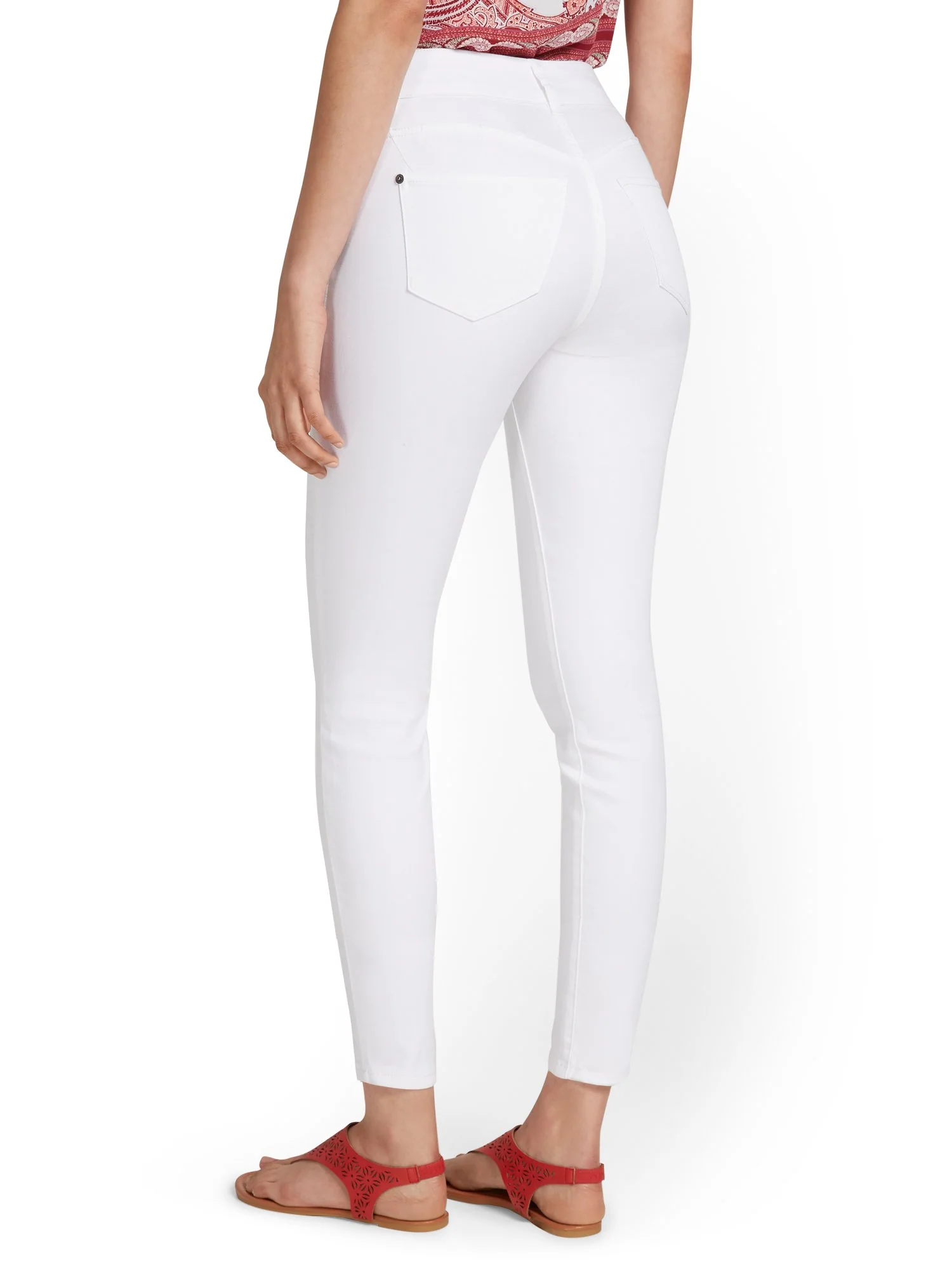 Tall Mya Curvy High-Waisted Sculpting No Gap Super-Skinny Ankle Jeans - White - Image 3