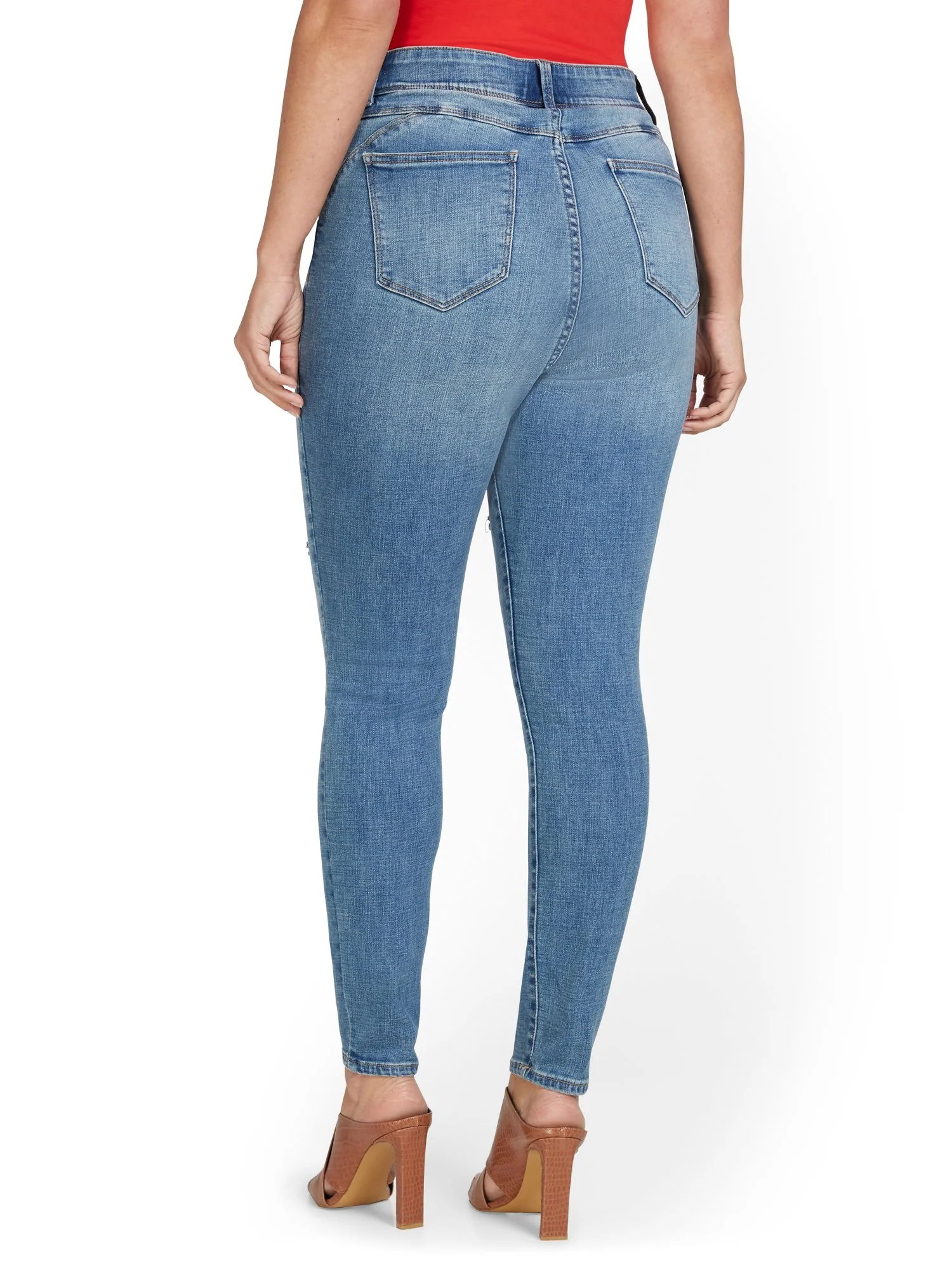 Tall Mya Curvy Ultra High-Waisted Super-Skinny Boost Jeans - Medium Wash - Image 3