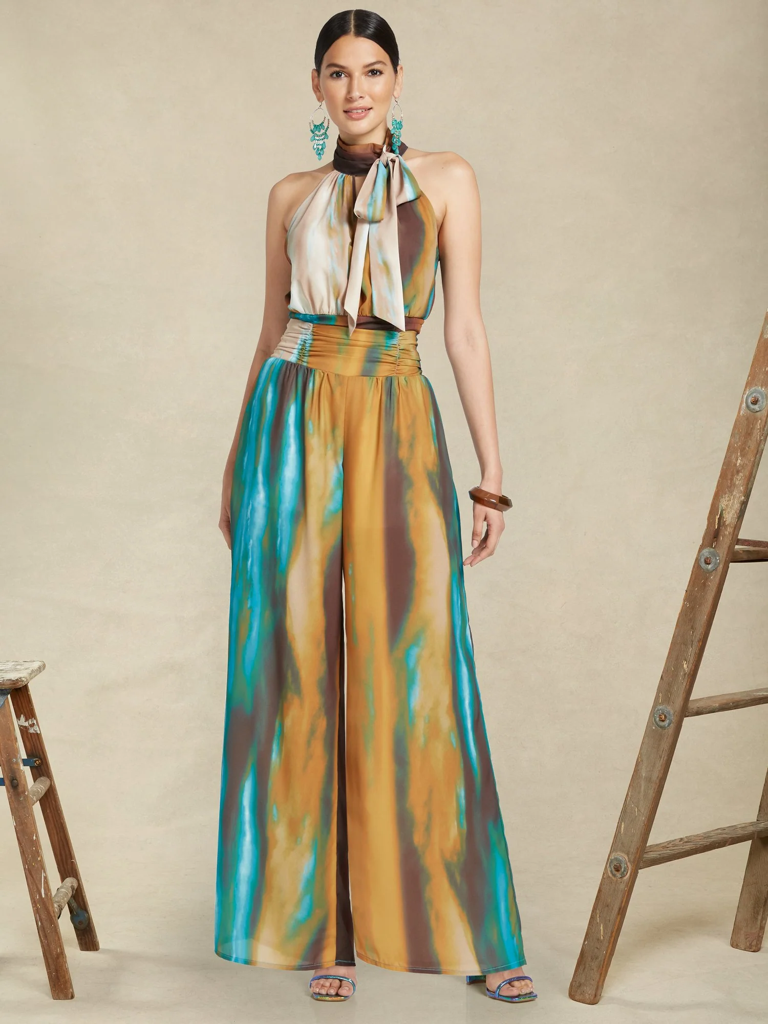 Tall Ombre-Print Palazzo Pant - Image 4