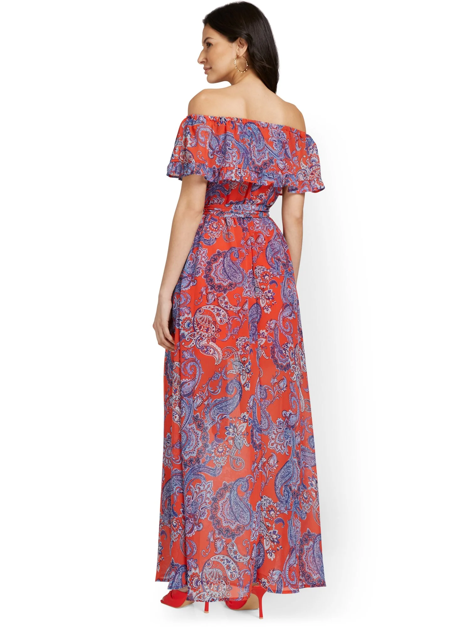 Tall Paisley Off-The-Shoulder Maxi Dress - Image 3