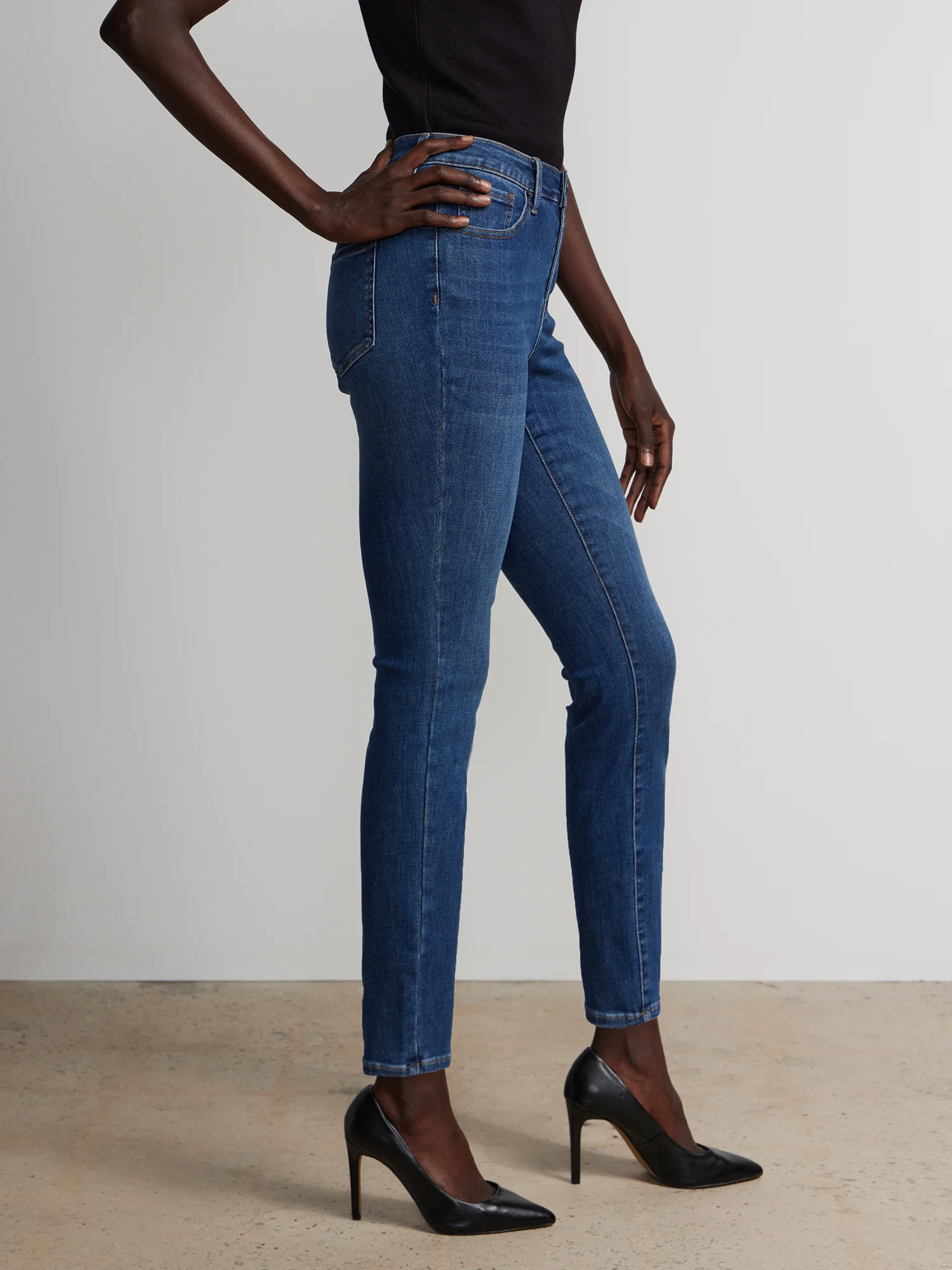 Tall Perfect Fit Mid-Rise Super-Skinny Jeans - Medium Wash - Image 2