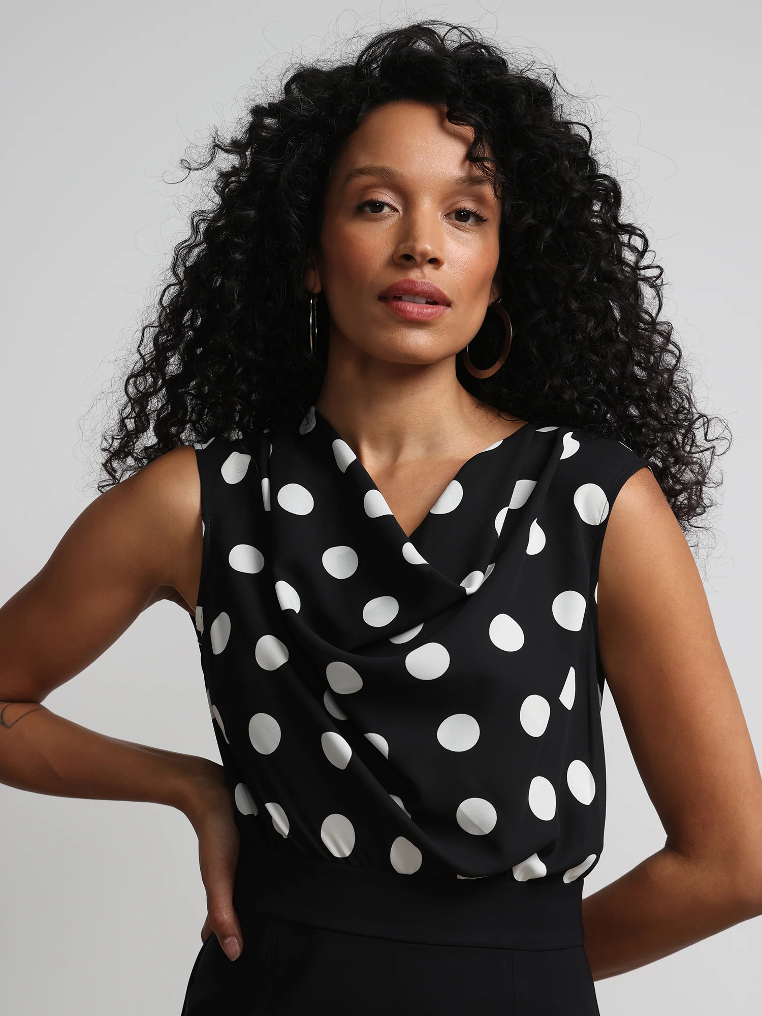Tall Polka-Dot Print V-Neck Sheath Dress - Fit To Flatter - Image 4