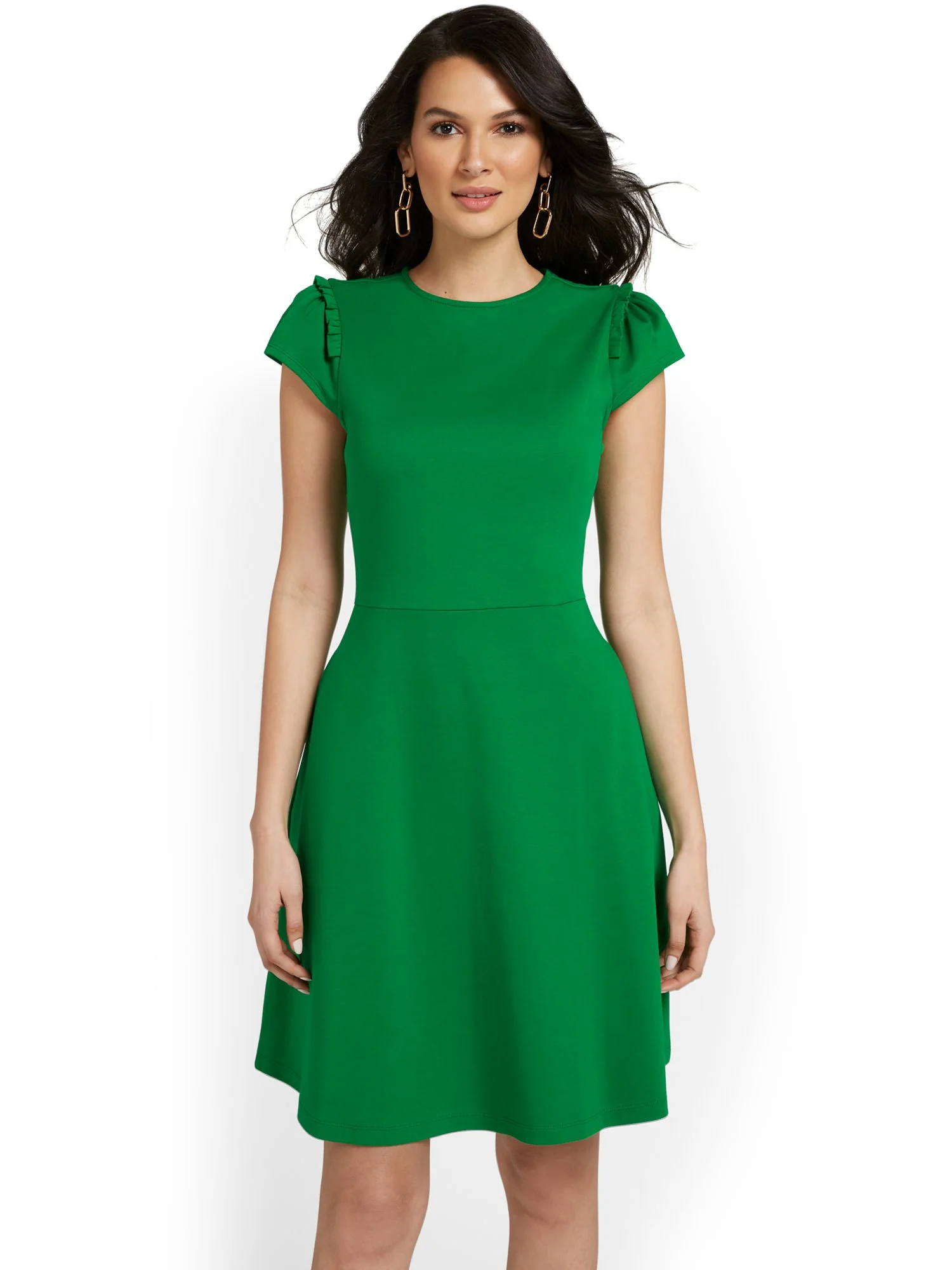 Tall Puff-Sleeve Flare Dress - City Knits - Image 9