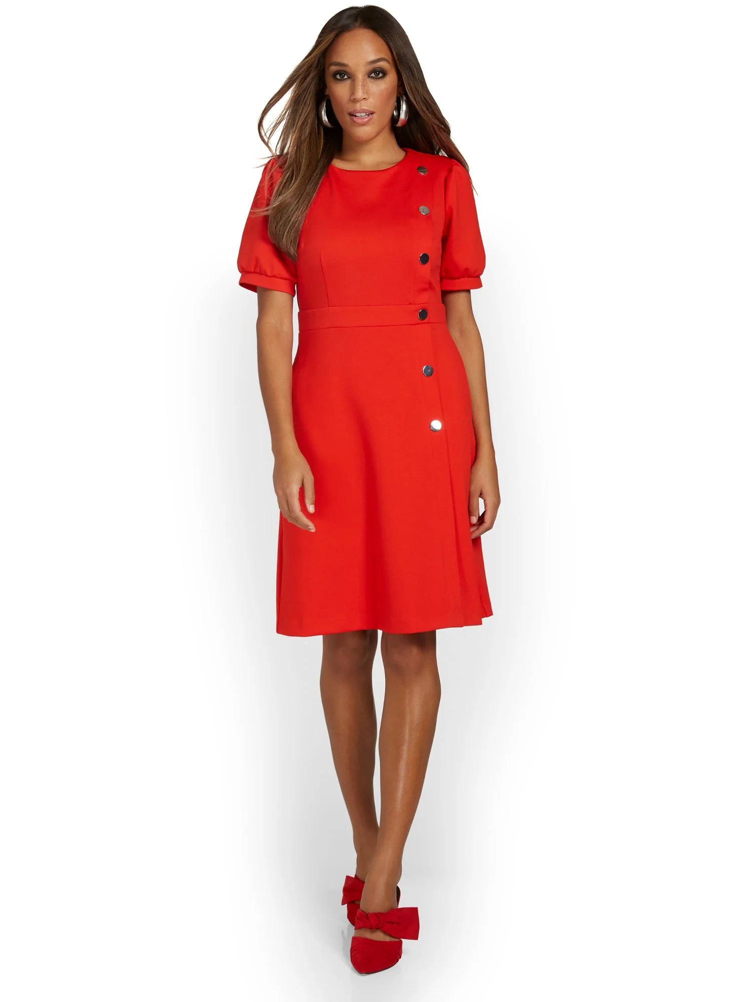 Tall Puff-Sleeve Sheath Dress - Superflex - Image 8