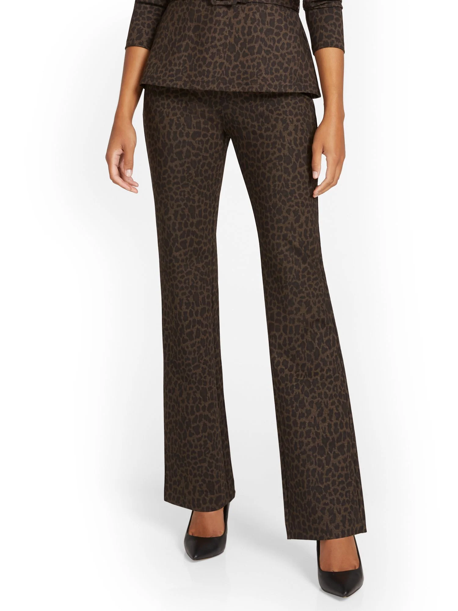 Tall Pull-On Leopard-Print Bootcut Ponte Pant - Superflex