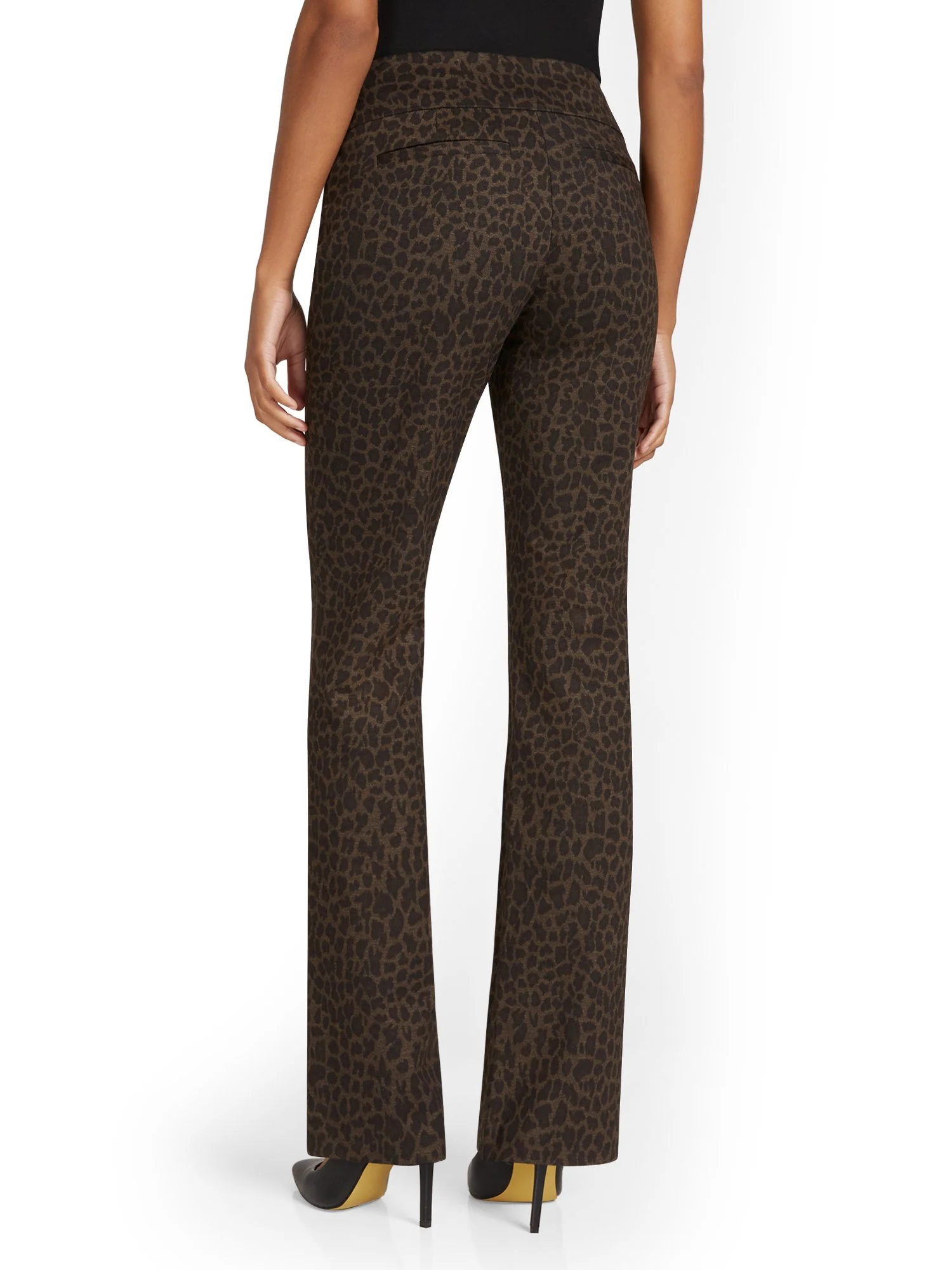 Tall Pull-On Leopard-Print Bootcut Ponte Pant - Superflex - Image 3