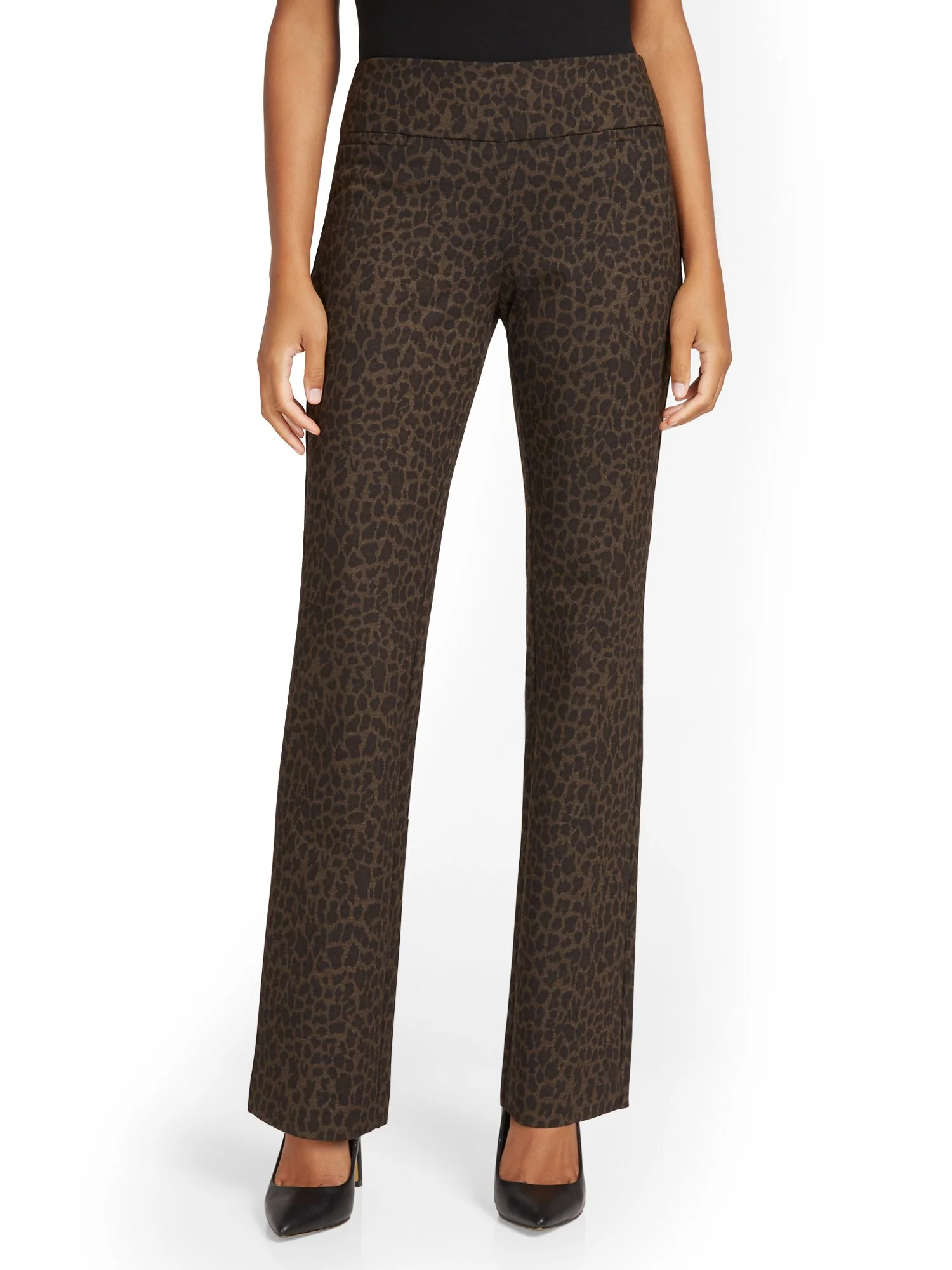 Tall Pull-On Leopard-Print Bootcut Ponte Pant - Superflex - Image 5